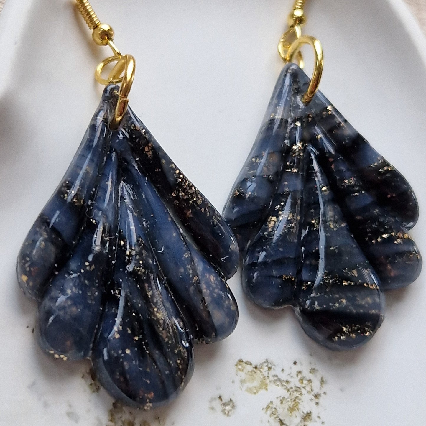 Clay Droplet Earrings - Lara in Black