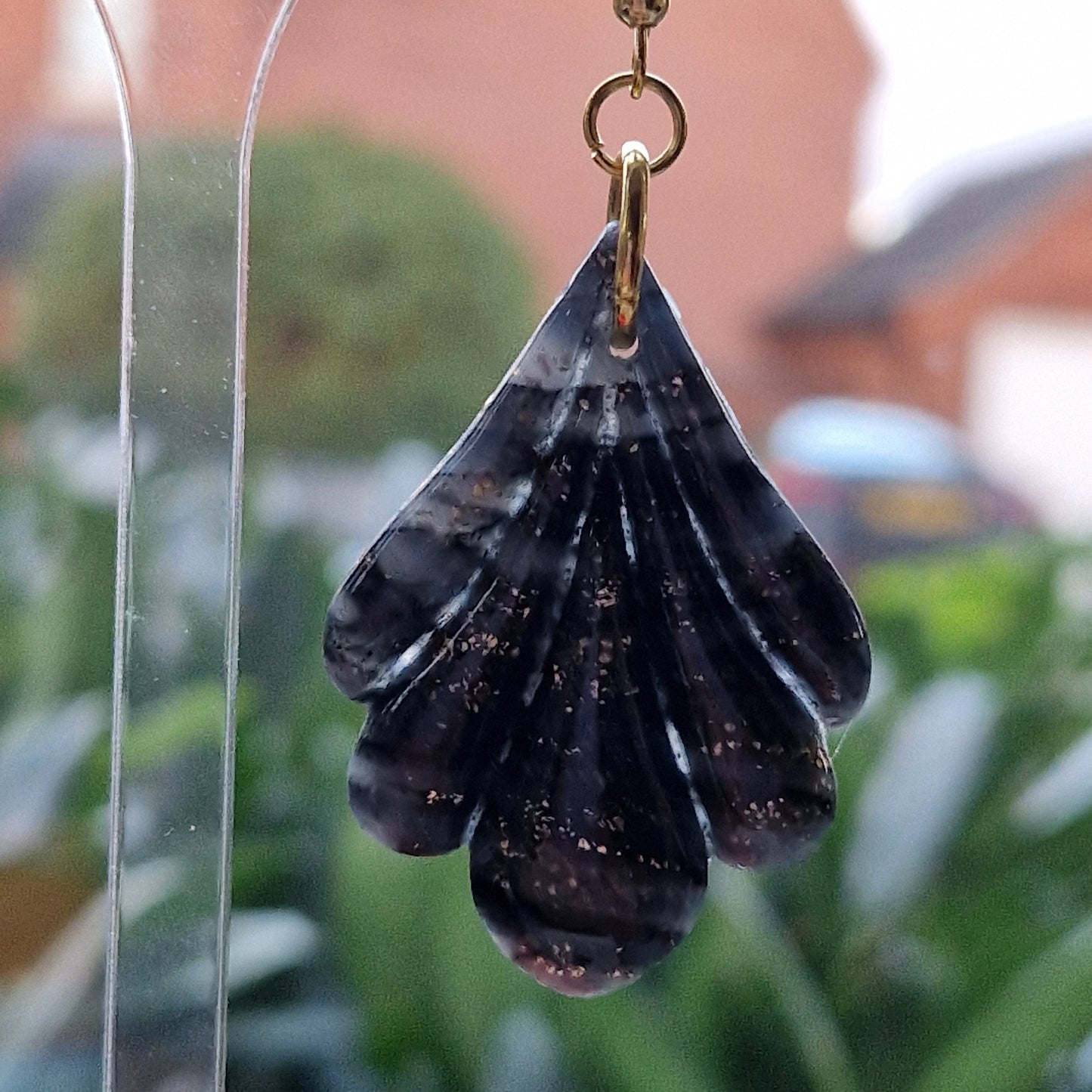 Clay Droplet Earrings - Lara in Black