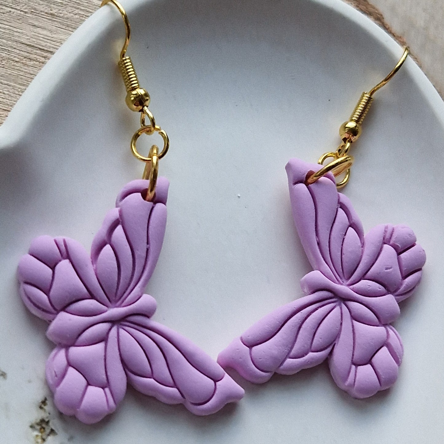 Clay Butterfly Earrings - Serena in Lilac