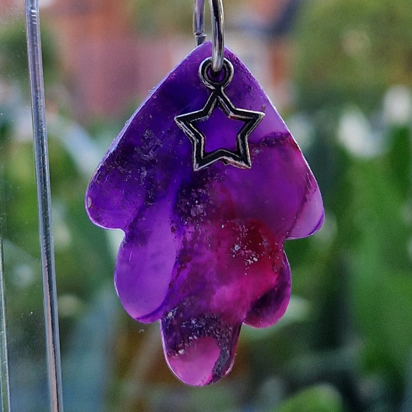 Clay Droplet Earrings - Luna in Pink and Purple