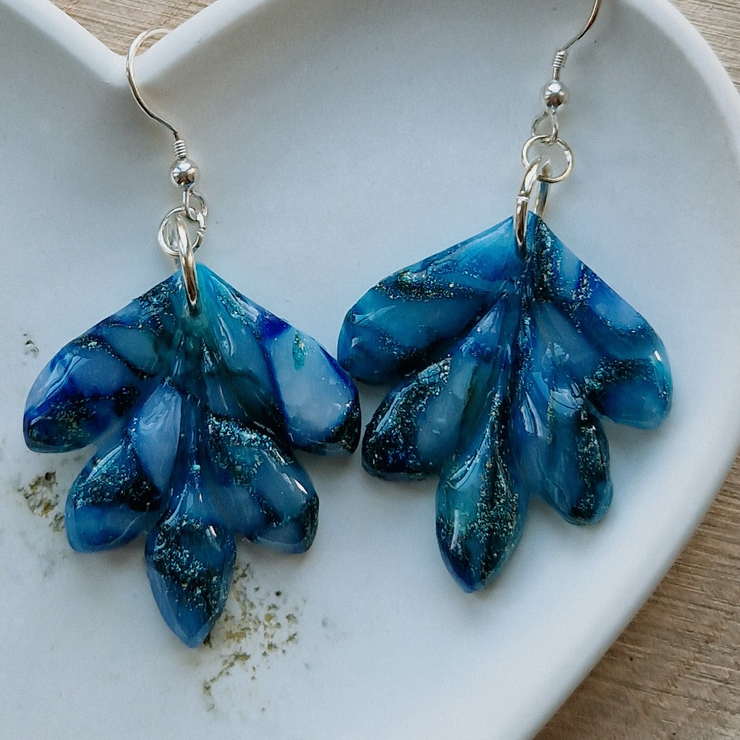 Clay Droplet Earrings - Bella in Turquoise Blue