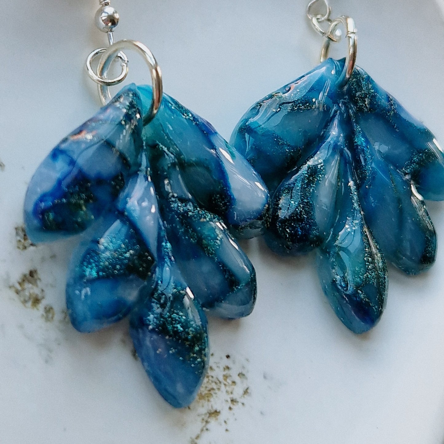 Clay Droplet Earrings - Bella in Turquoise Blue