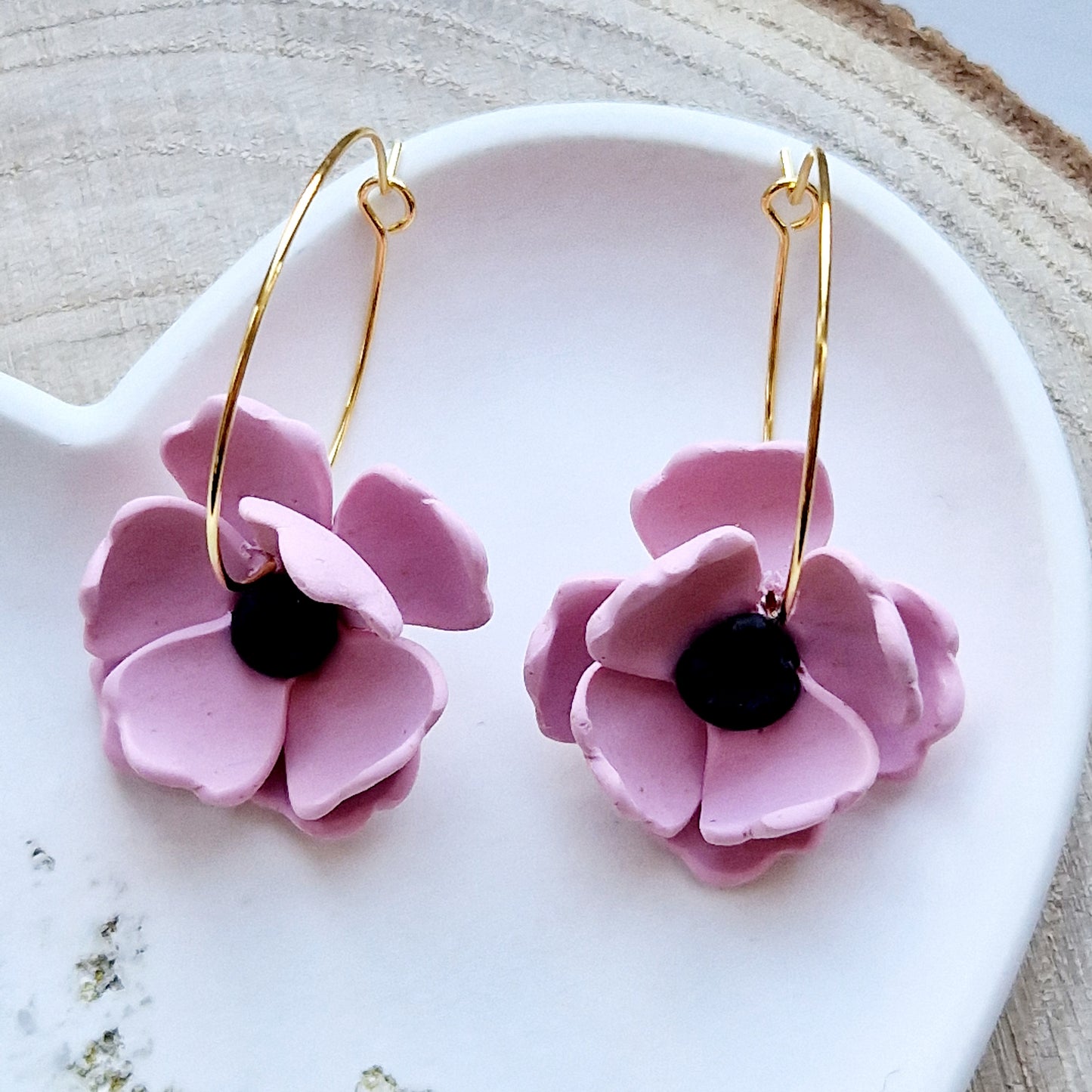 Clay Flower Earrings - Venezia in Pale Pink