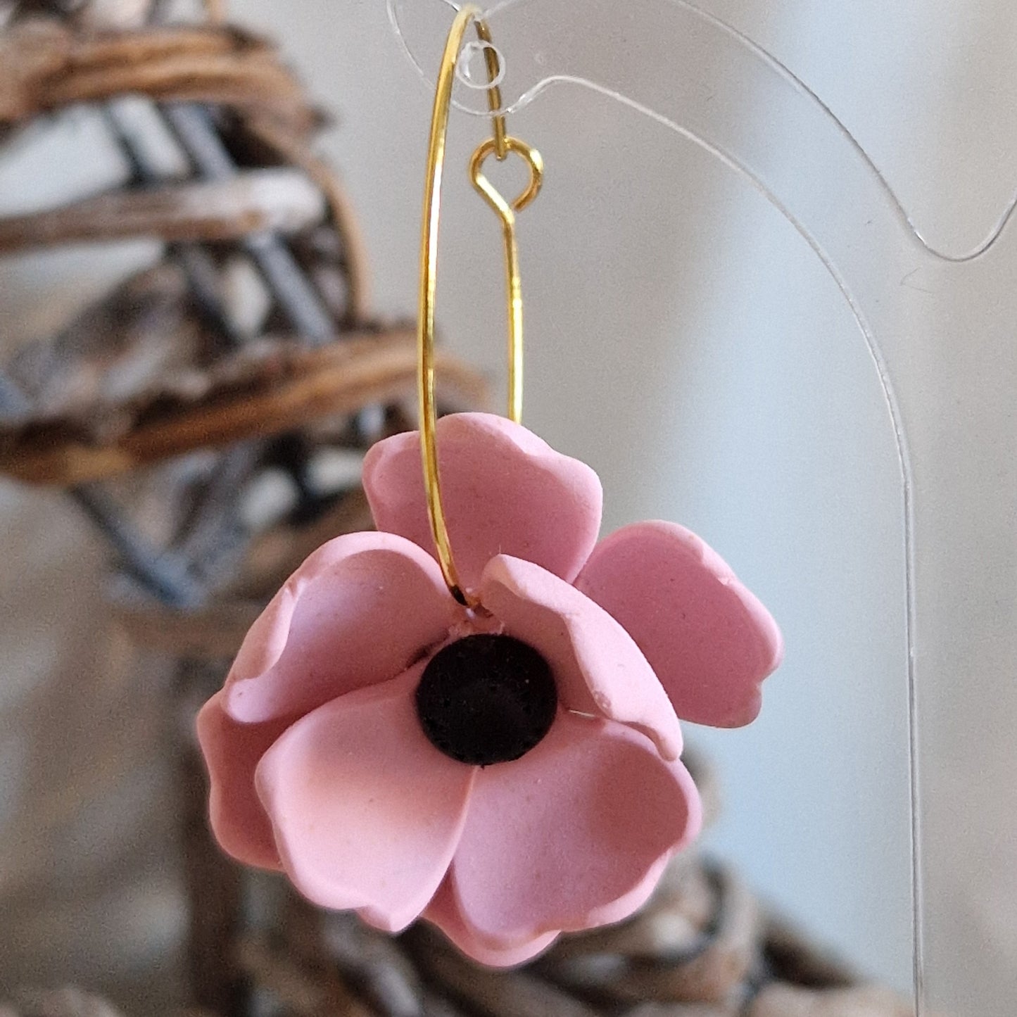 Clay Flower Earrings - Venezia in Pale Pink