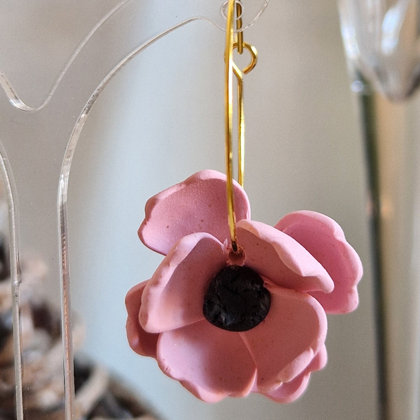 Clay Flower Earrings - Venezia in Pale Pink