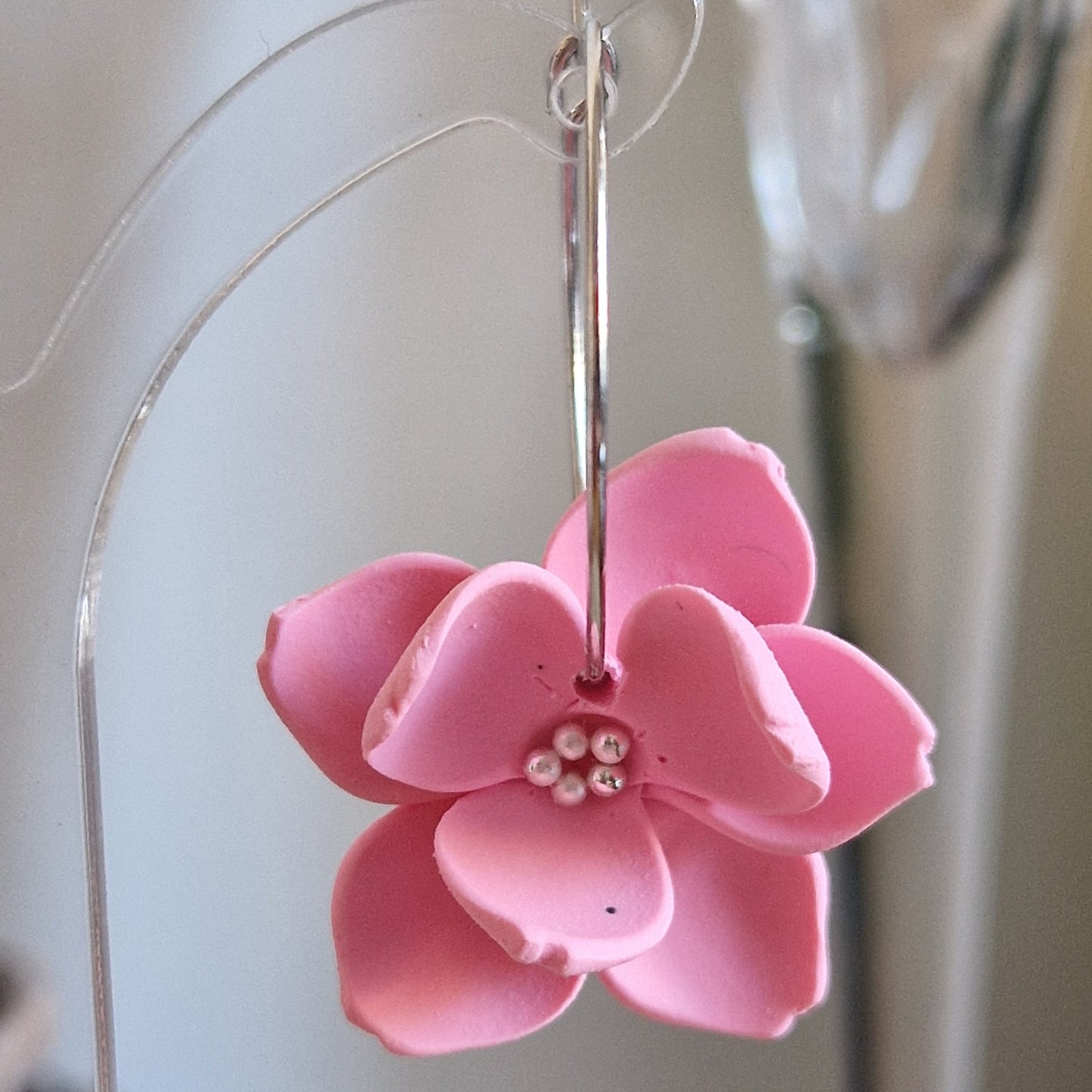 Clay Flower Earrings - Giorgia in Pale Pink