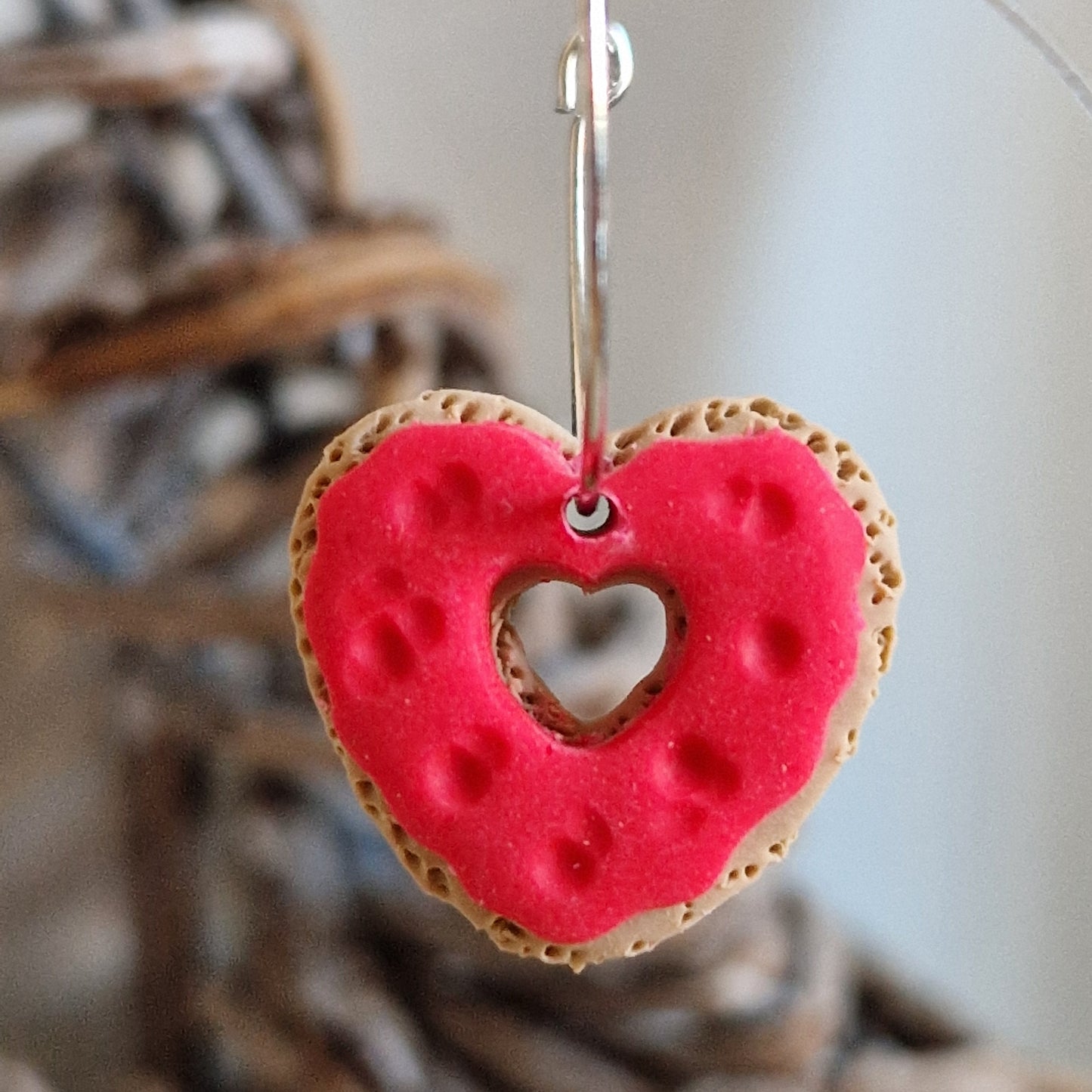 Clay Cookie Earrings - Mia in Raspberry
