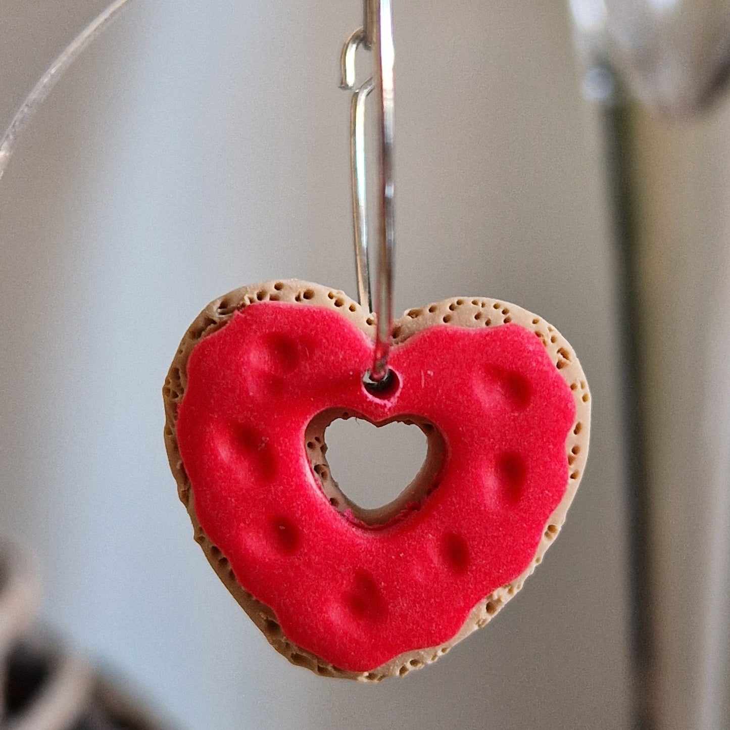 Clay Cookie Earrings - Mia in Raspberry