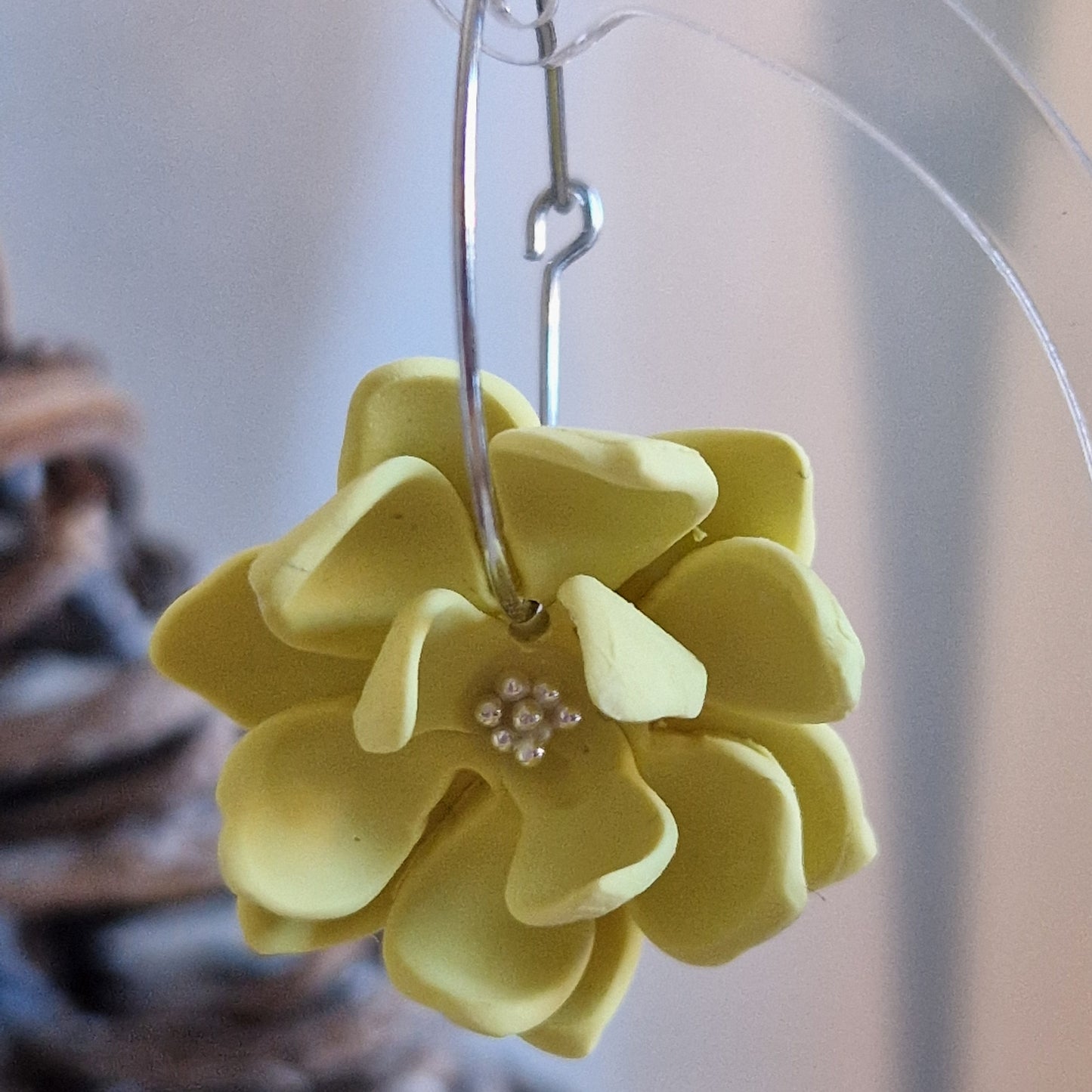 Clay Flower Earrings - Milana in Lemon Yellow