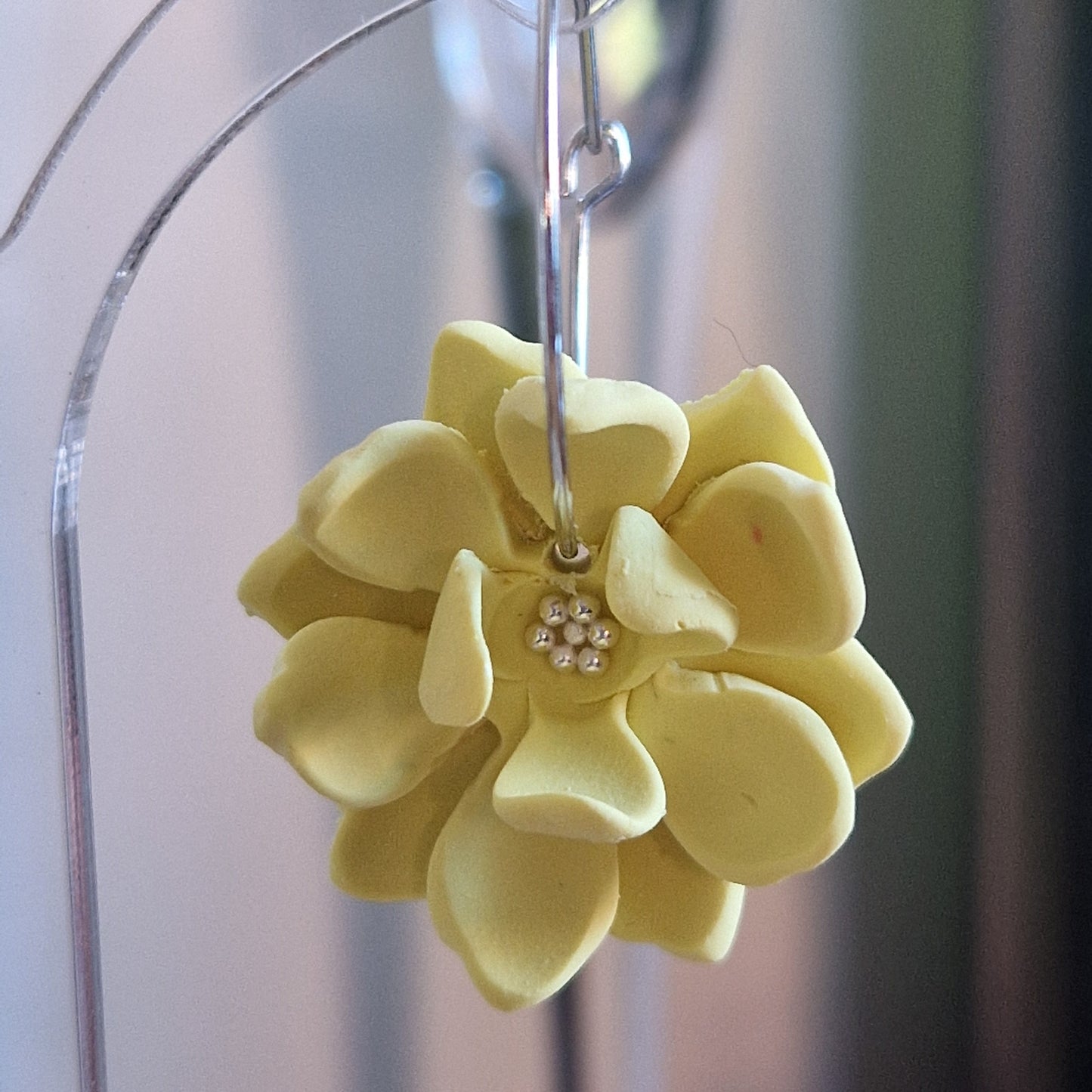 Clay Flower Earrings - Milana in Lemon Yellow