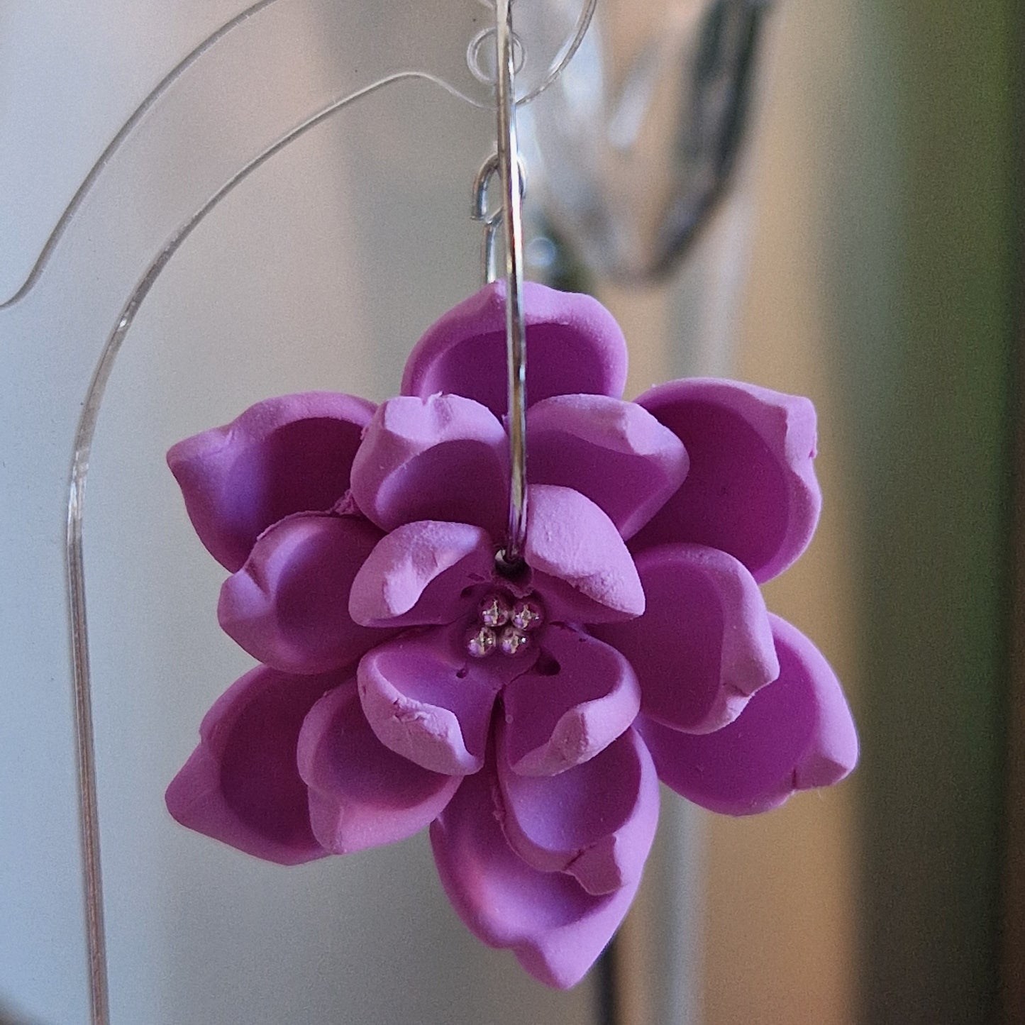 Clay Flower Earrings - Sofia in Lilac