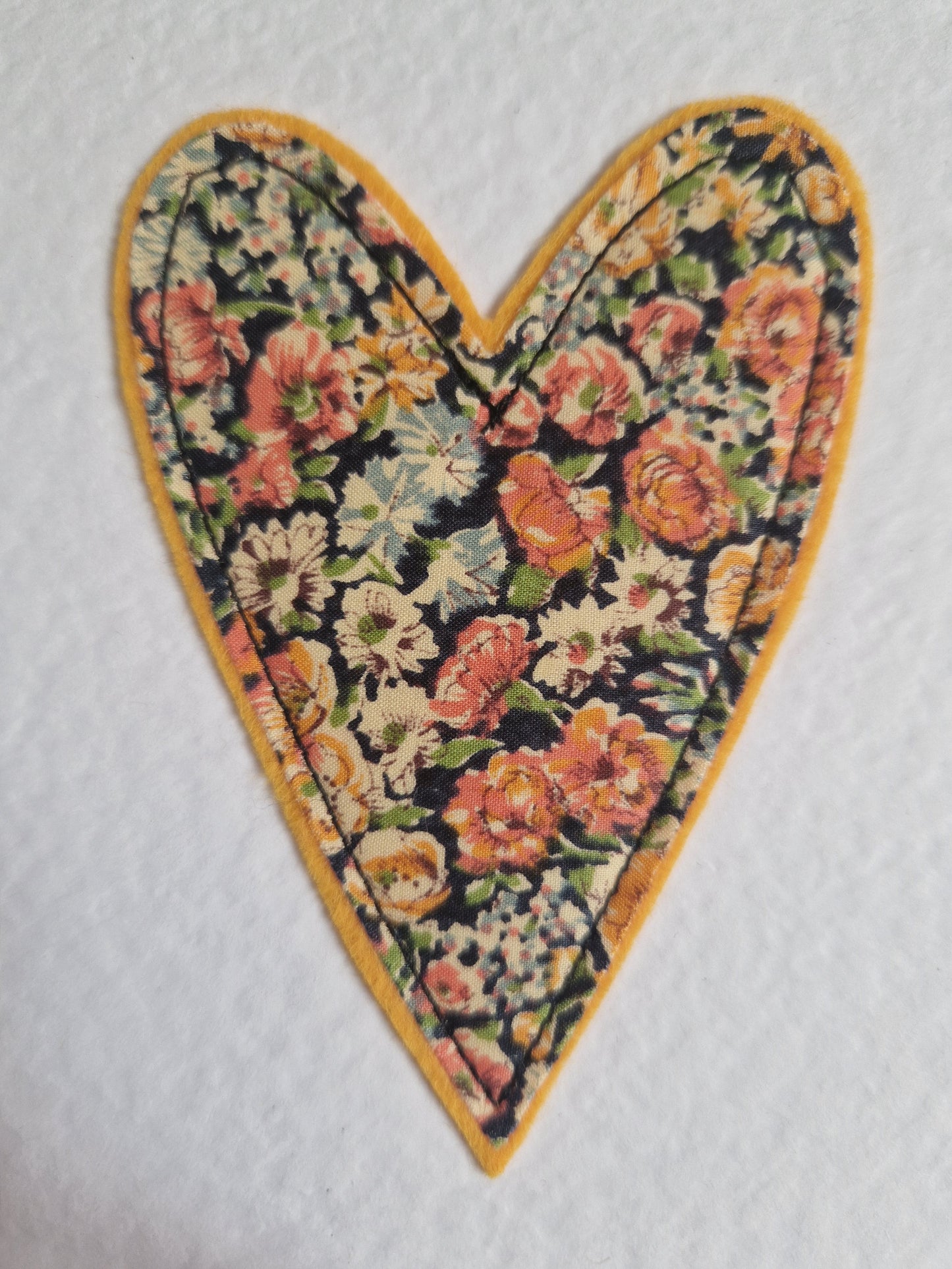 Get well soon card with vintage Liberty heart decoration