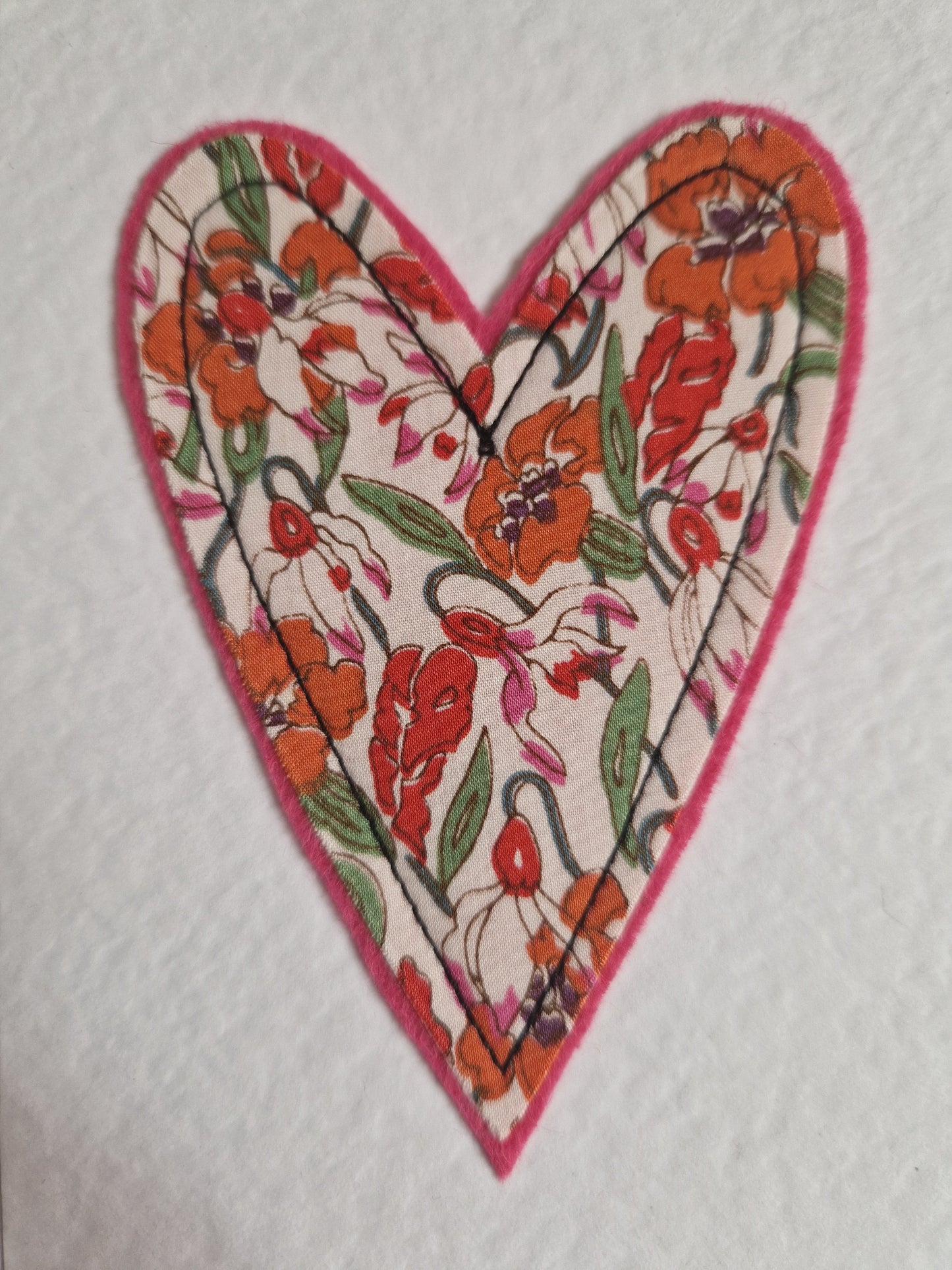 Thanks card with vintage Liberty heart decoration