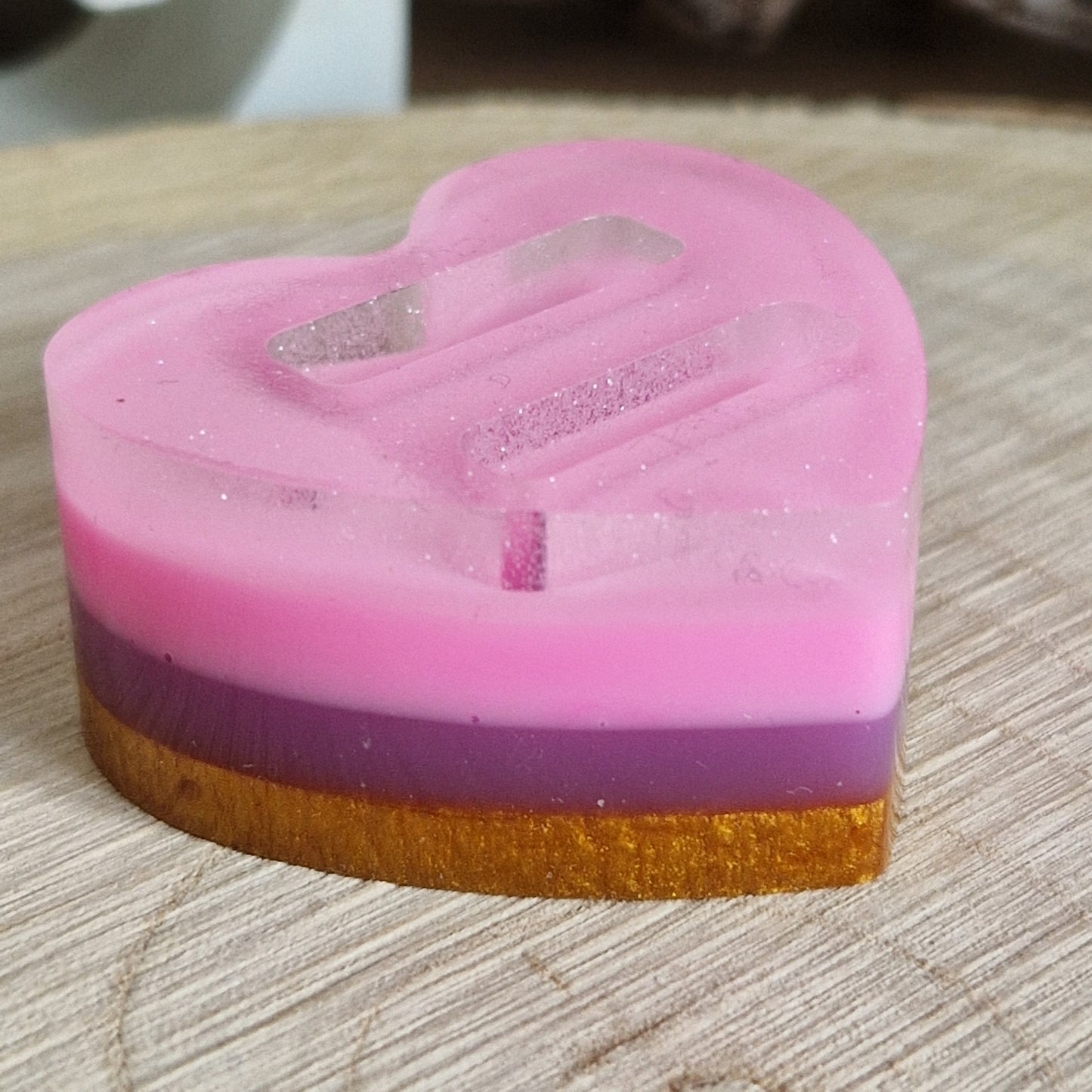 Resin Ring Holder - Pink Purple Heart