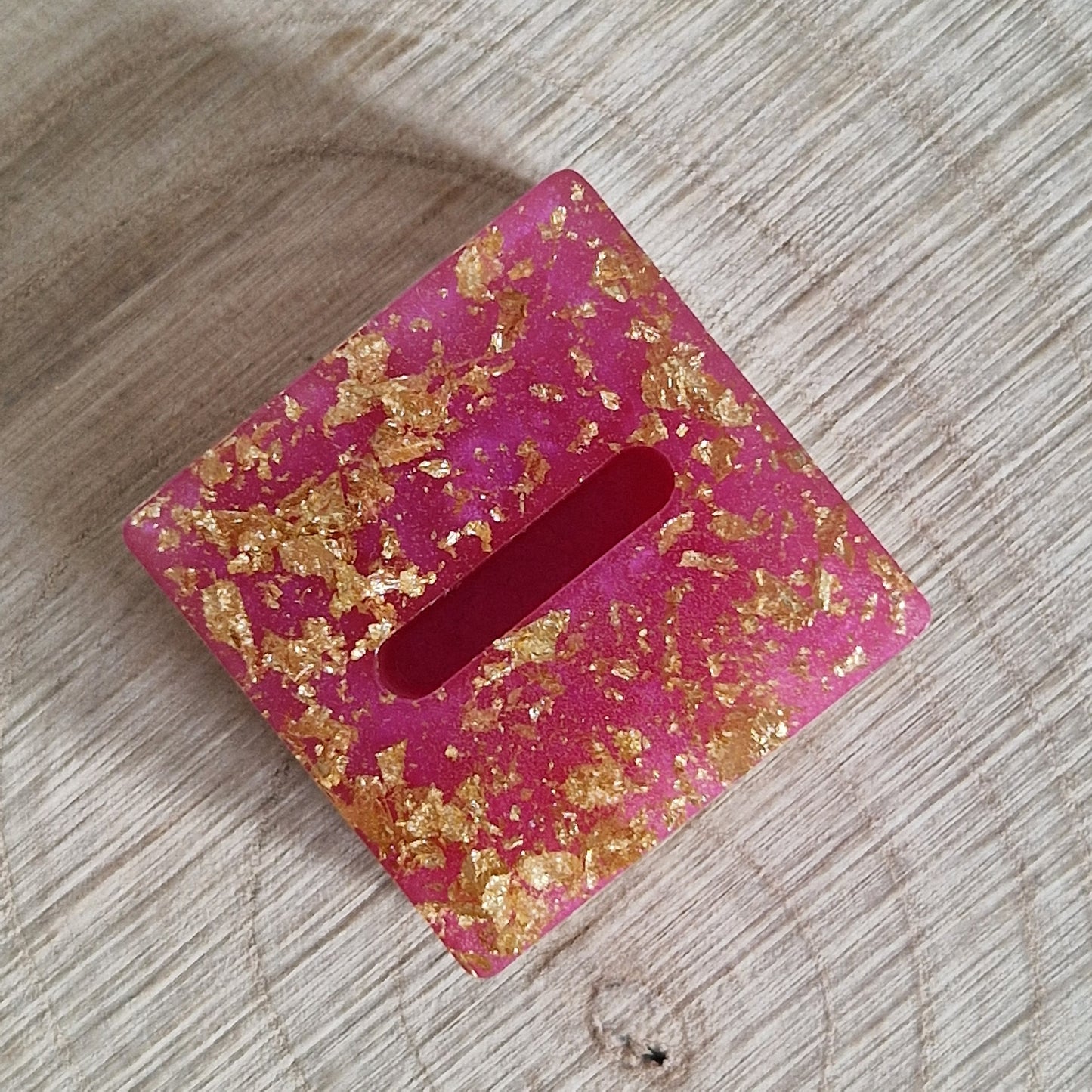 Resin Ring Holder - Hot Pink and Gold