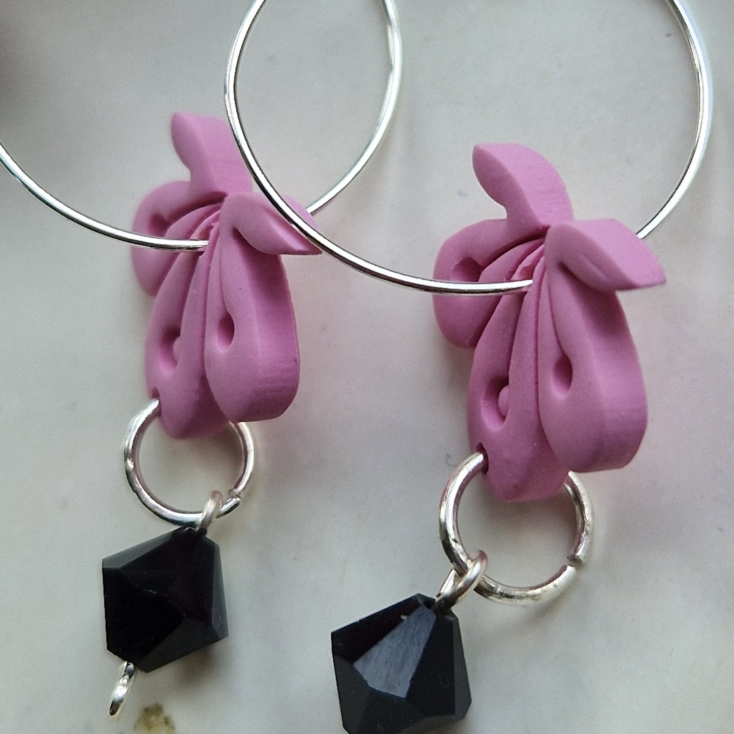 Clay Crystal Earrings - Elisa in Pink