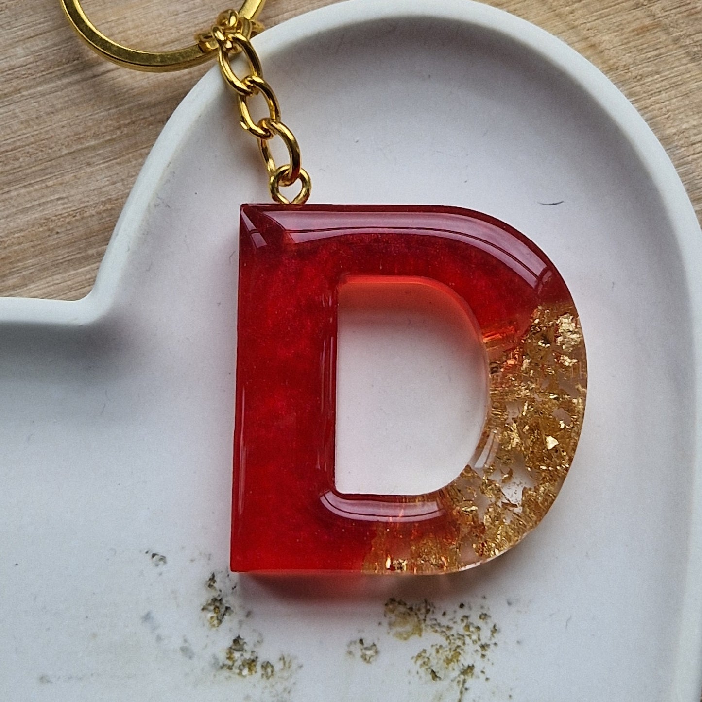 Resin Initial Keyring - Letter D