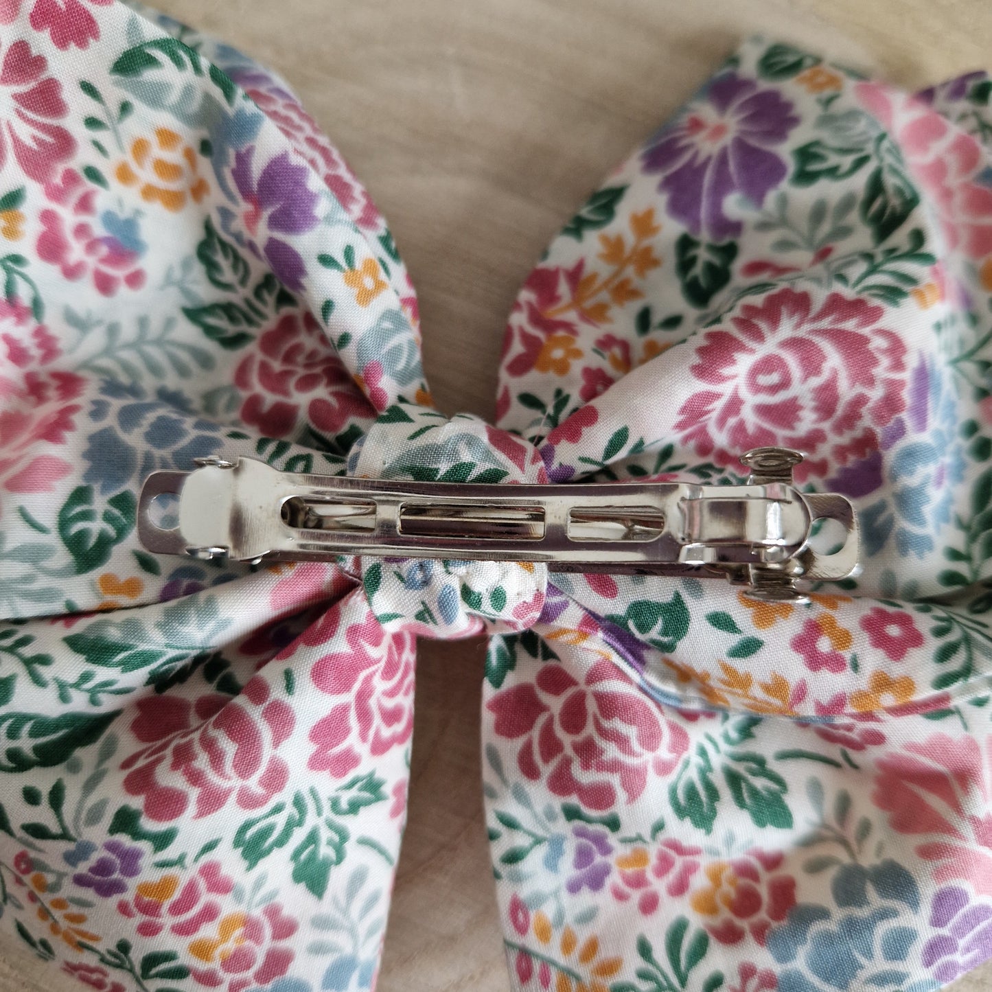 Vintage Liberty large hair bow - pastel floral print