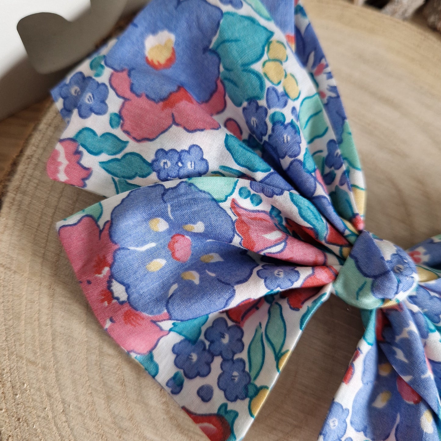 Vintage Liberty large hair bow - summer floral print
