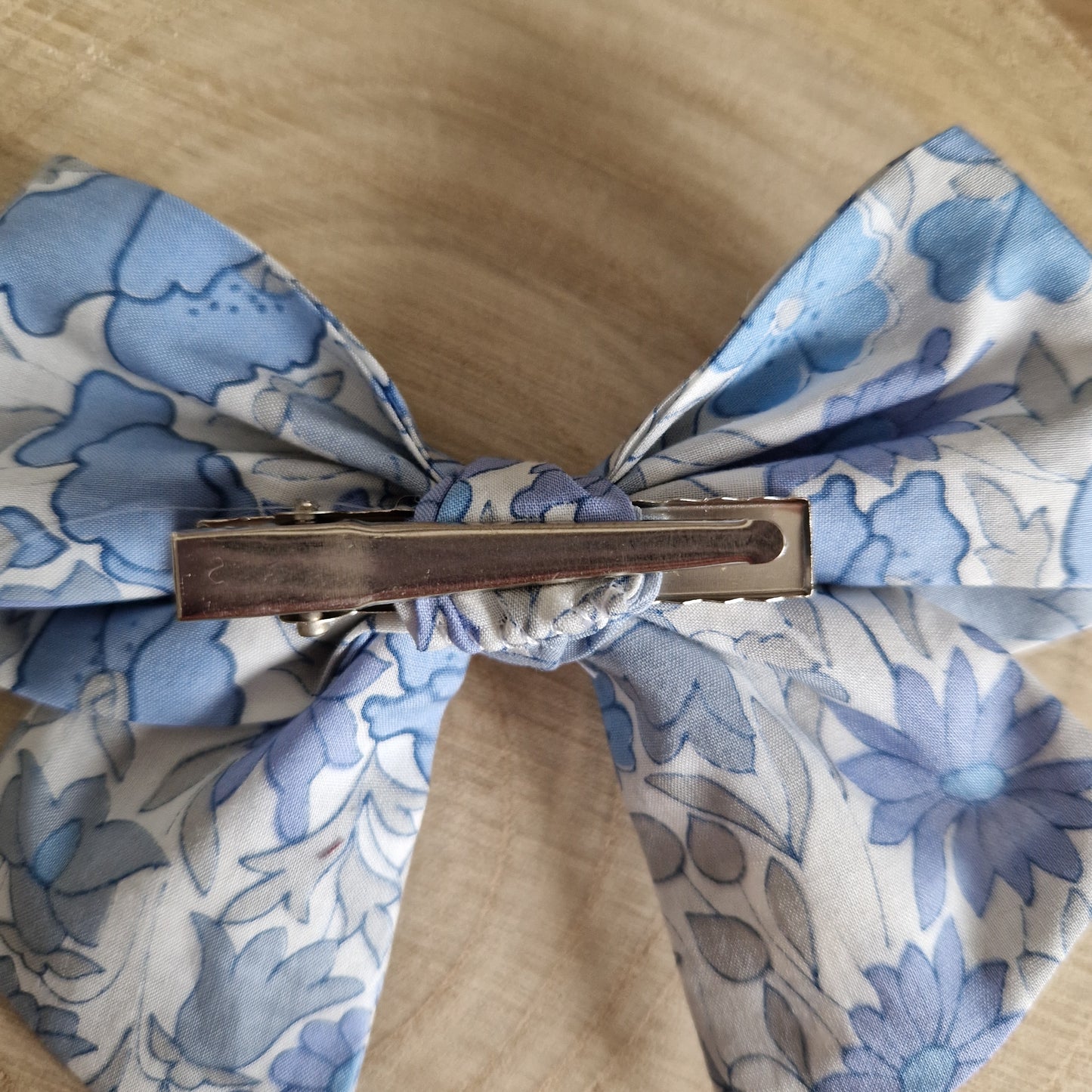 Vintage Liberty mini hair bow - blue floral print
