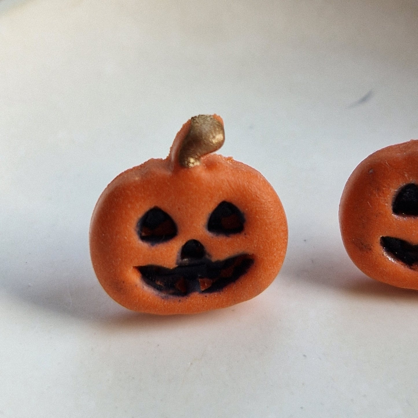 Clay Pumpkin Stud Earrings - Cheeky in Orange