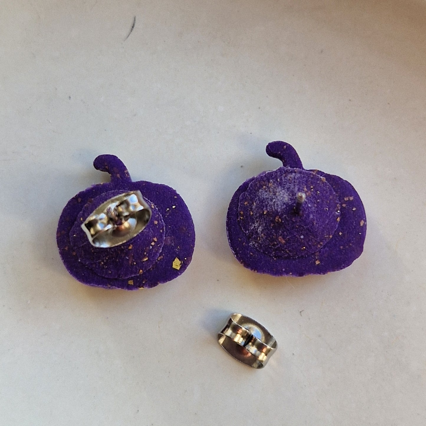 Clay Pumpkin Stud Earrings - Cheeky in Purple