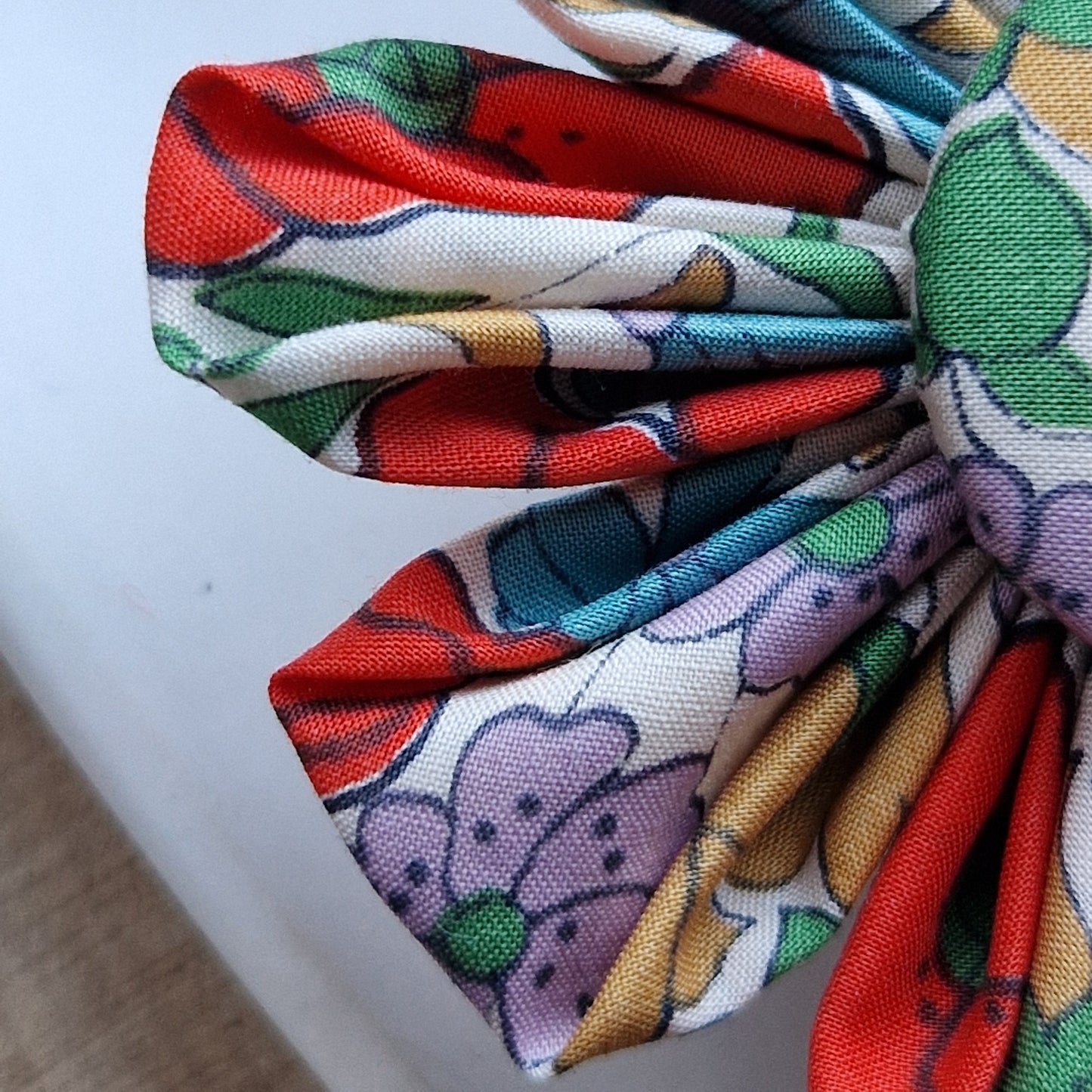 Viola - Vintage Liberty fabric kanzashi-style flower brooch - summer floral print