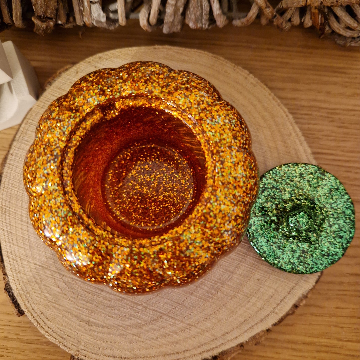 Resin Pumpkin Trinket Pot