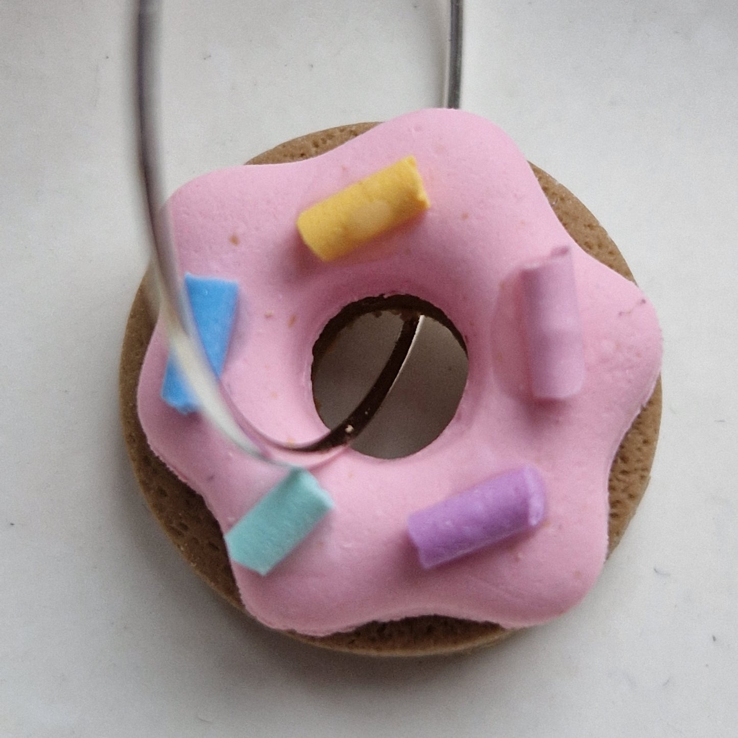 Clay Doughnut Earrings - Pink Sprinkles