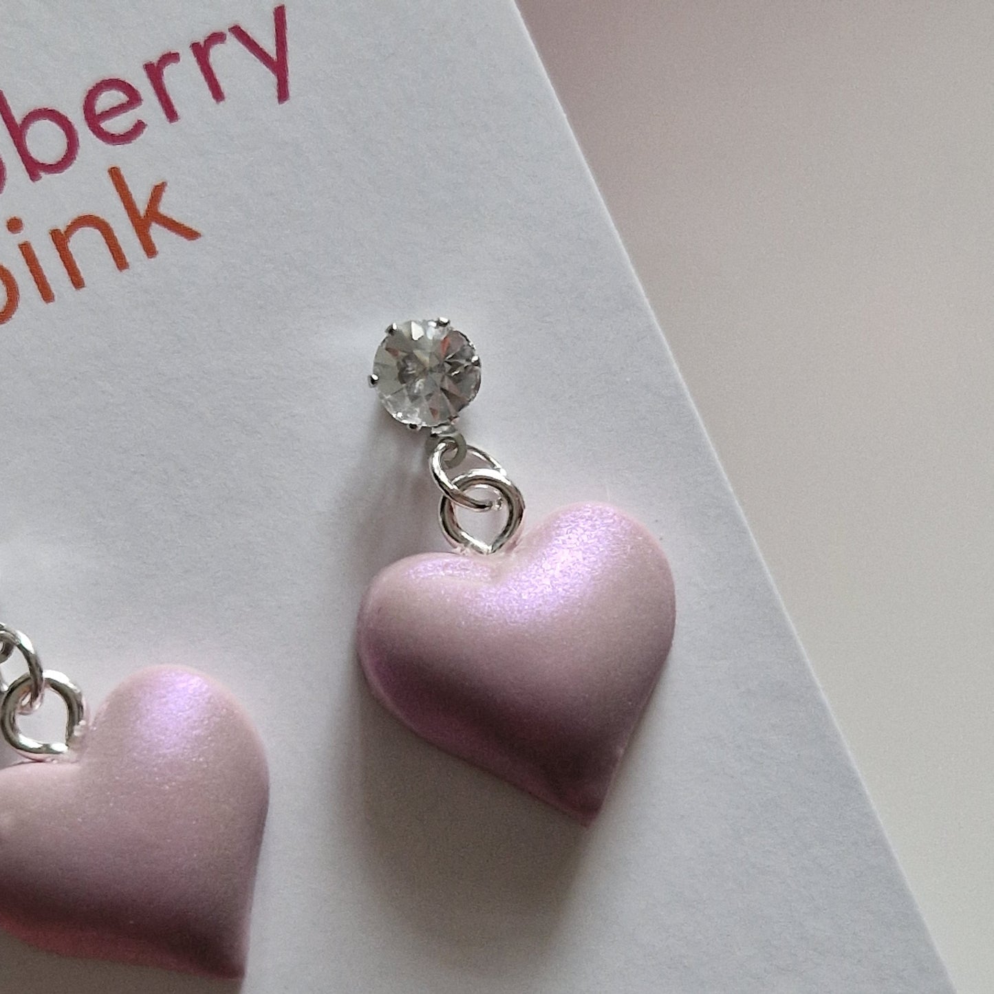 Clay Puffy Heart Earrings - Lilac