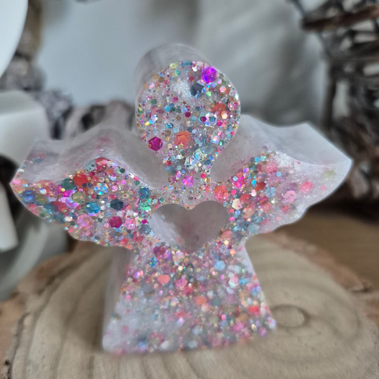 Resin Angel Decoration - Pink Sparkle