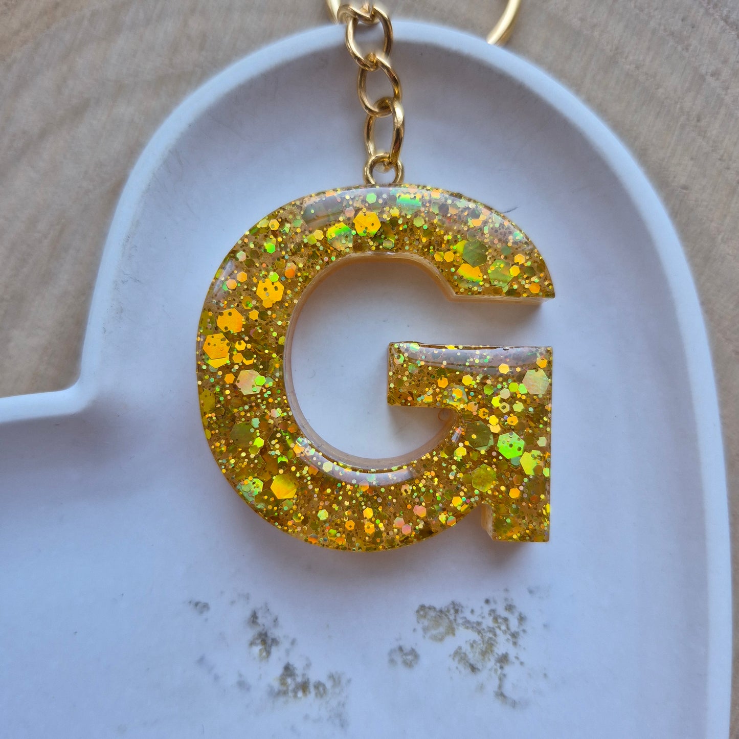 Resin Initial Keyring - Letter G