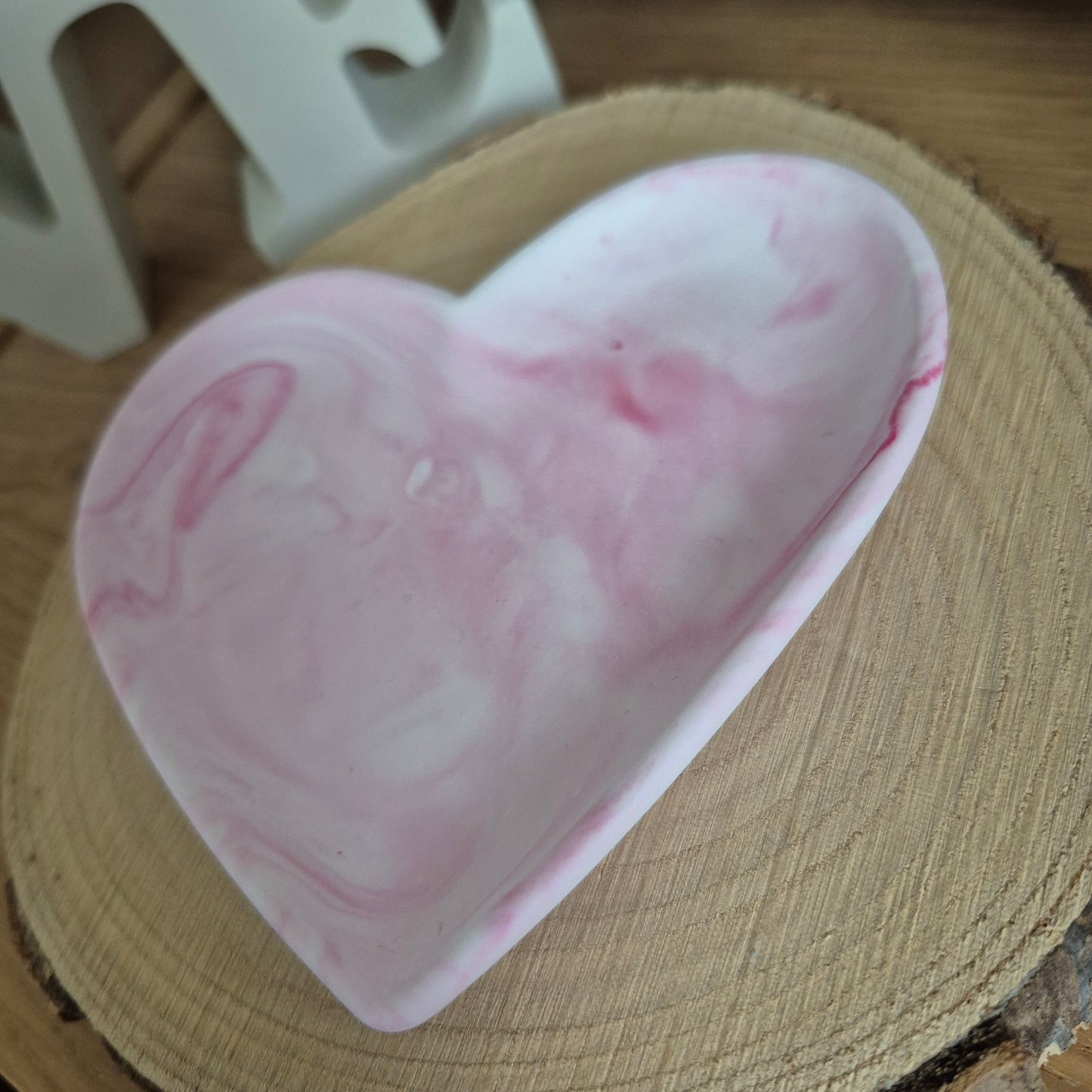 Eco Resin Heart Trinket Dish - Cherry