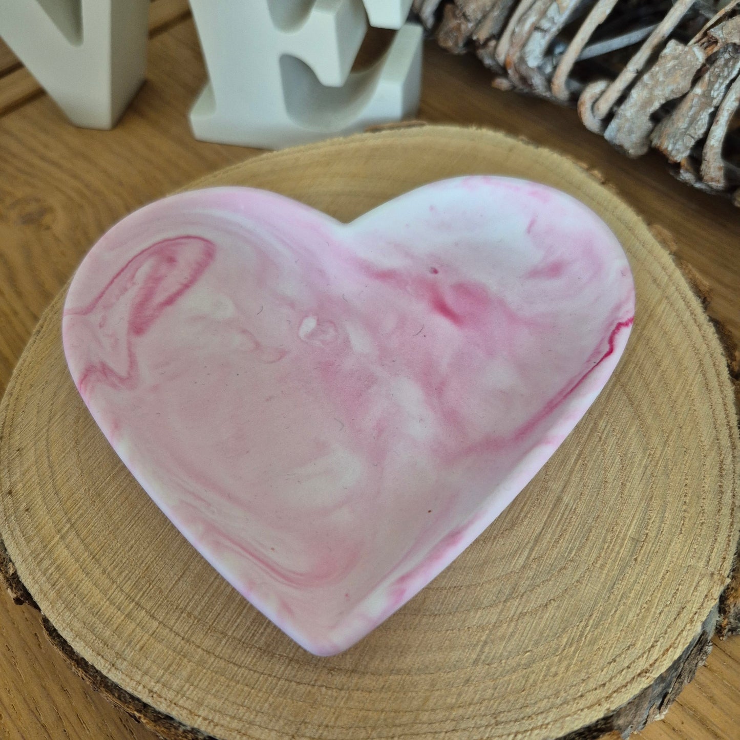 Eco Resin Heart Trinket Dish - Pink