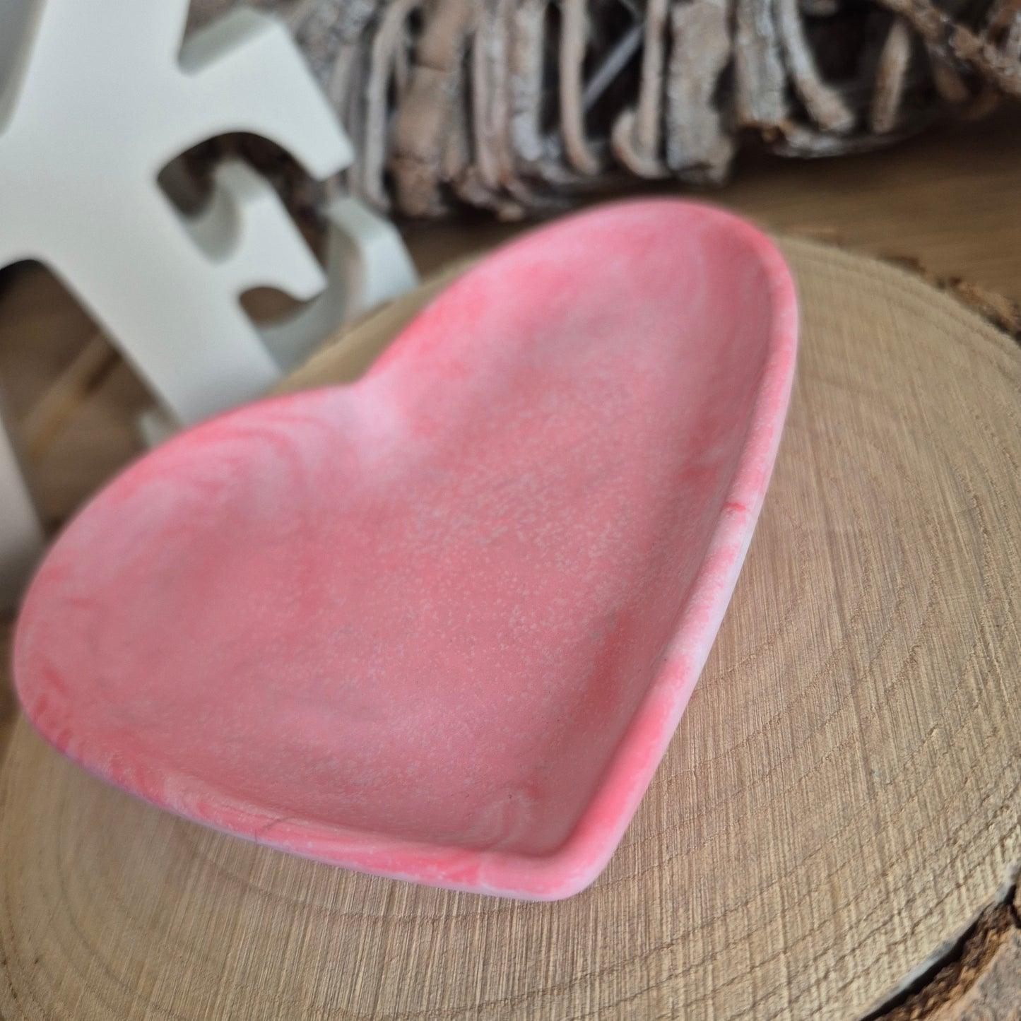 Eco Resin Heart Trinket Dish - Rose