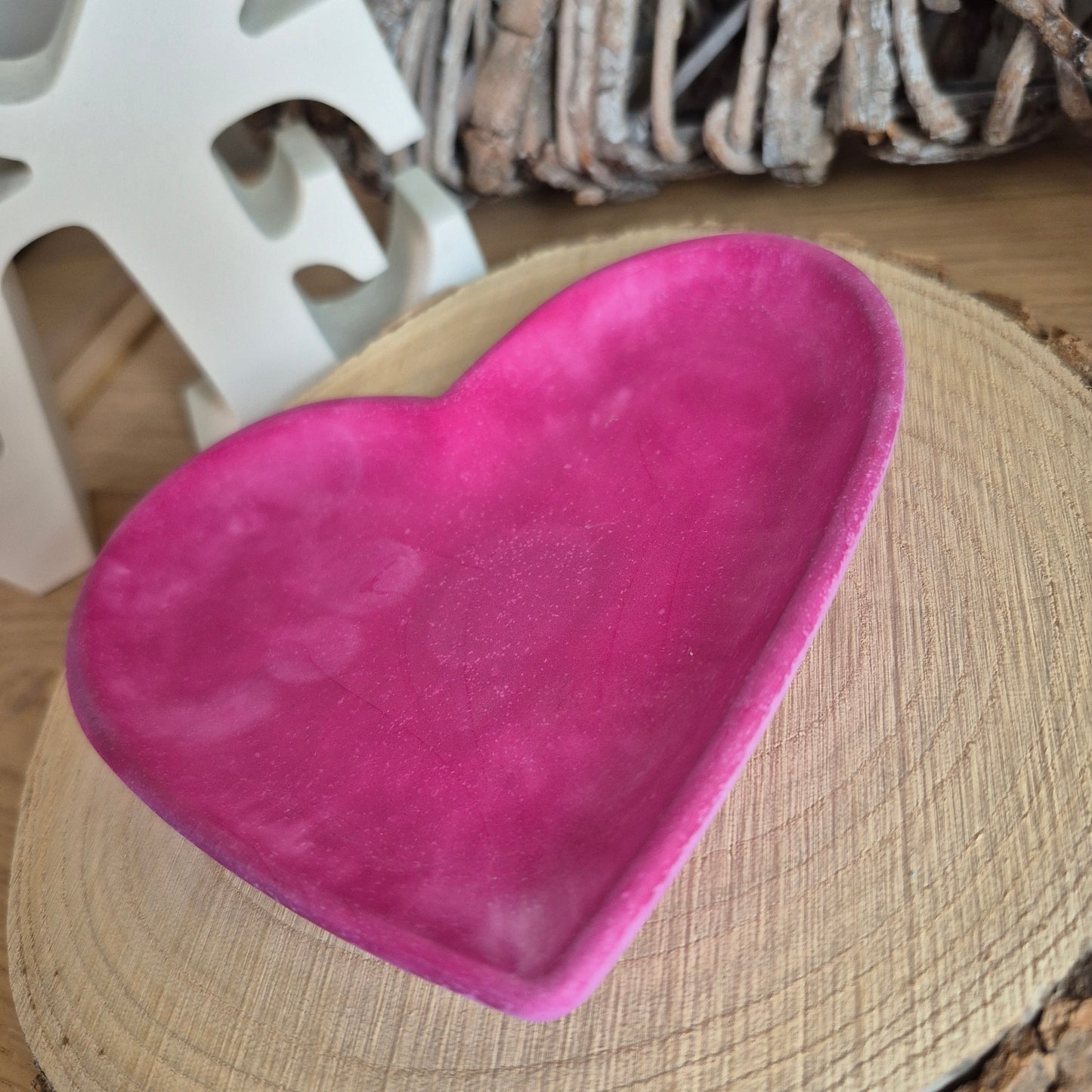 Eco Resin Heart Trinket Dish - Ruby