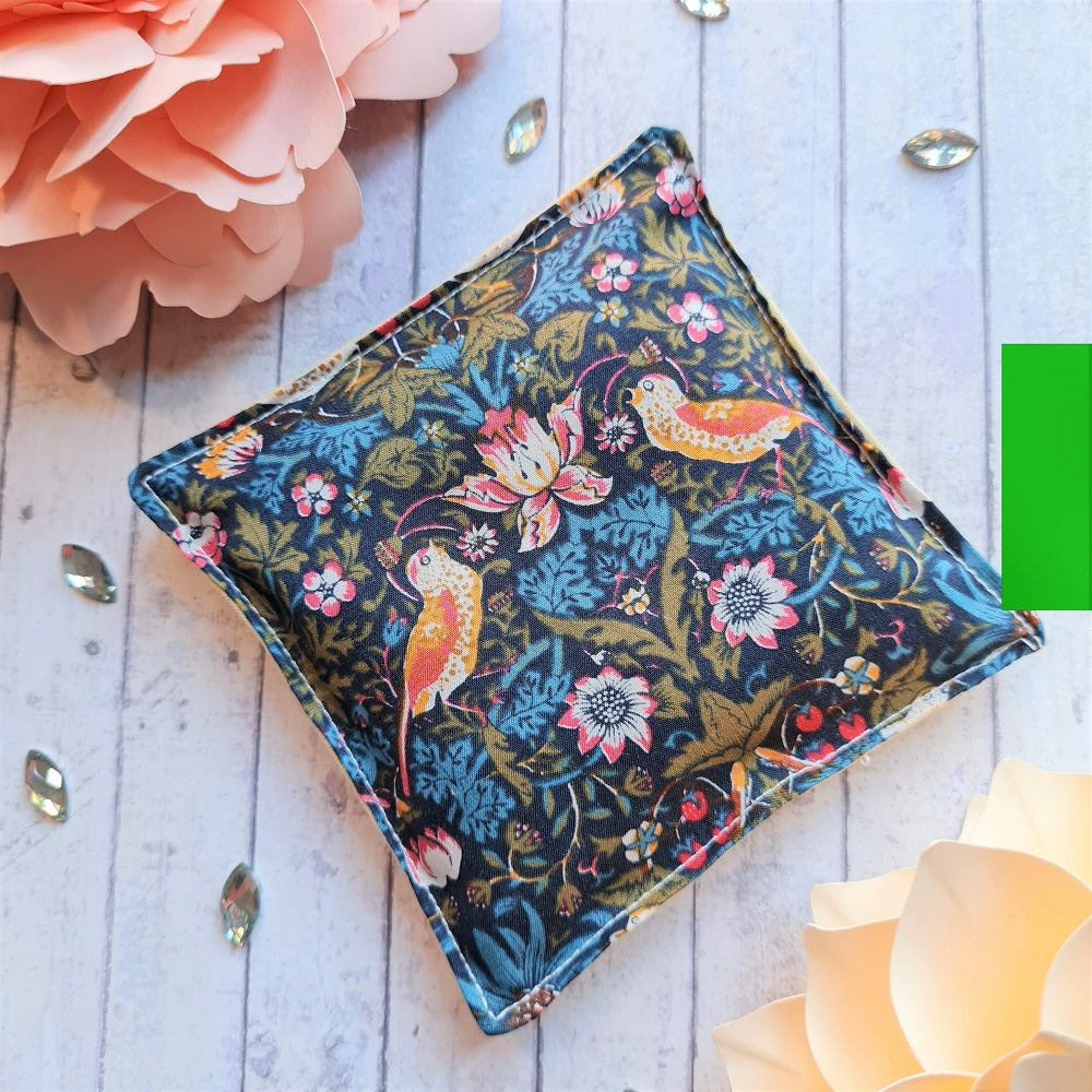 Vintage Liberty print lavender sachet/bag - blue and orange birds and flowers print