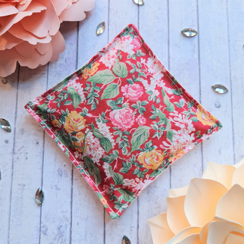 Vintage Liberty print lavender sachet/bag - red and yellow floral print