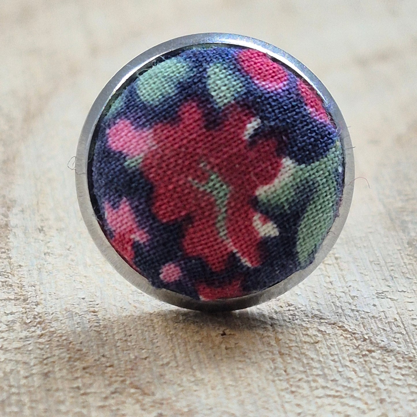 Vintage Liberty 10mm Stud Earrings - Black Mini Floral
