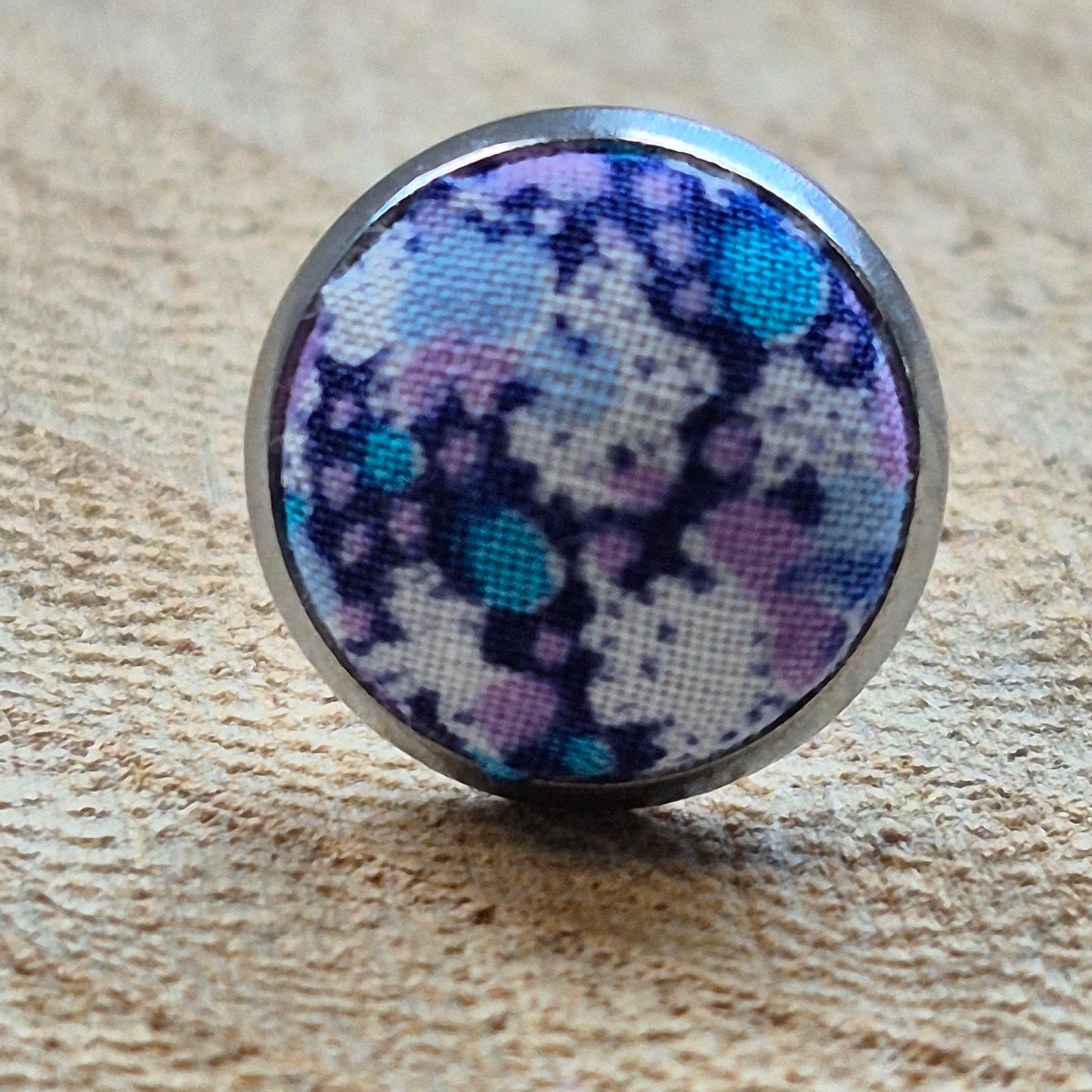 Vintage Liberty 10mm Stud Earrings - Blue Tiny Floral