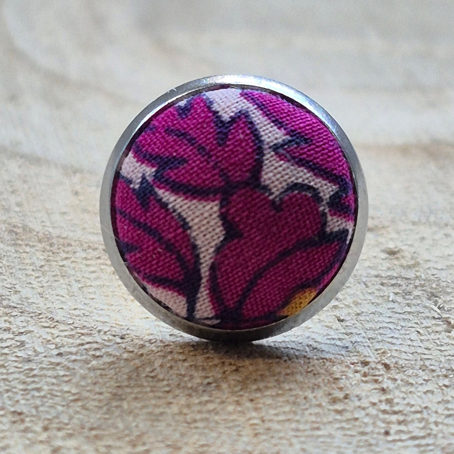 Vintage Liberty 10mm Stud Earrings - Cerise Leafy