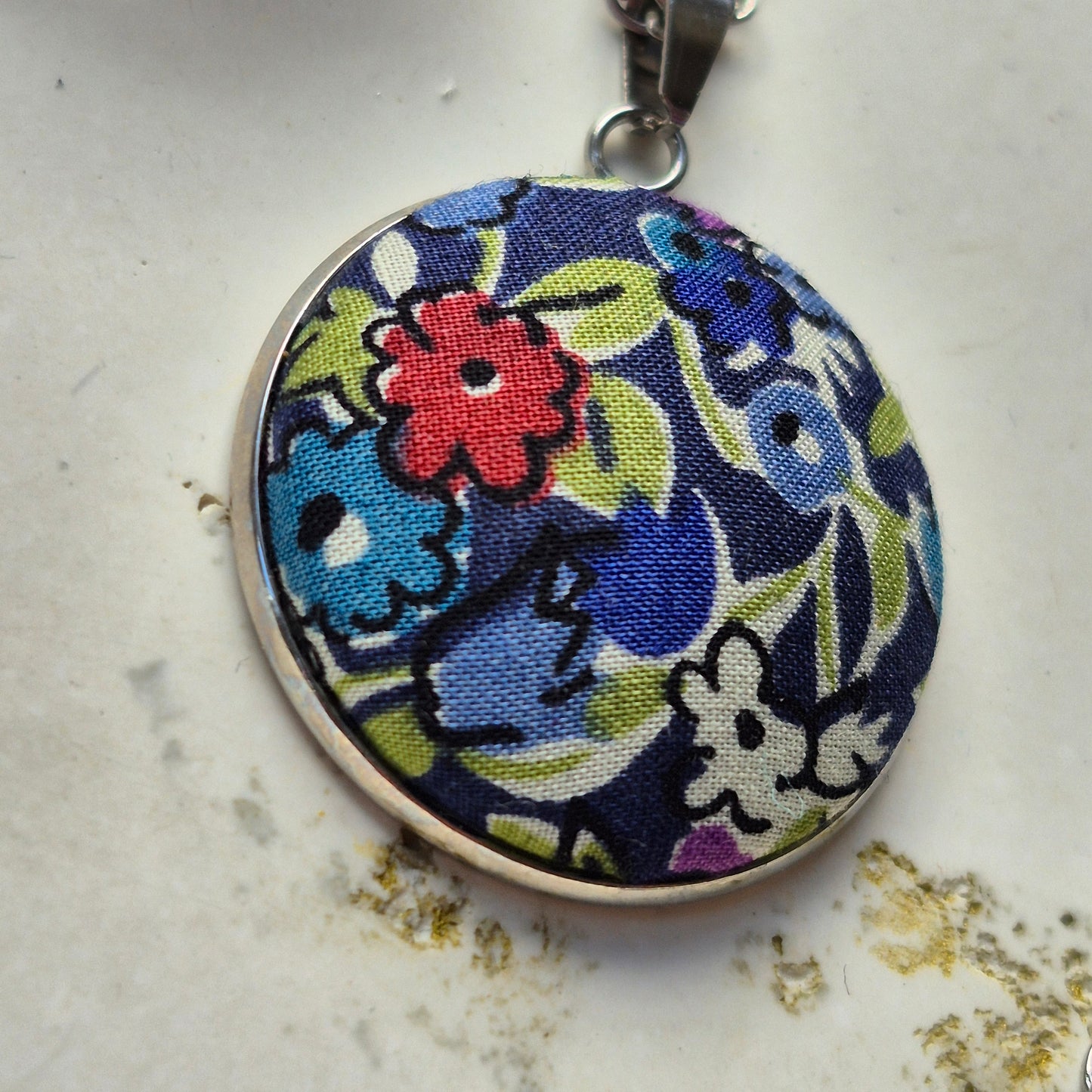 Vintage Liberty 25mm Pendant - Multi Floral