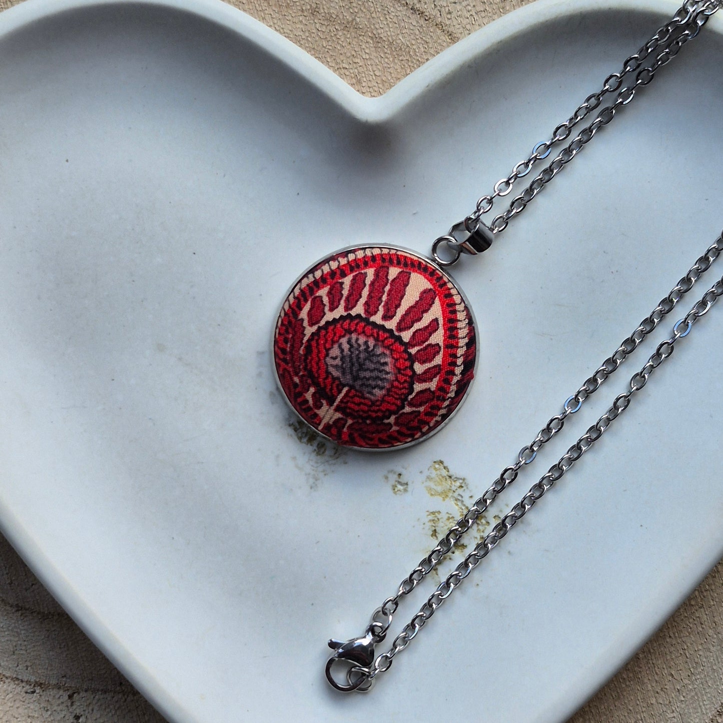 Vintage Liberty 25mm Pendant - Red Peacock