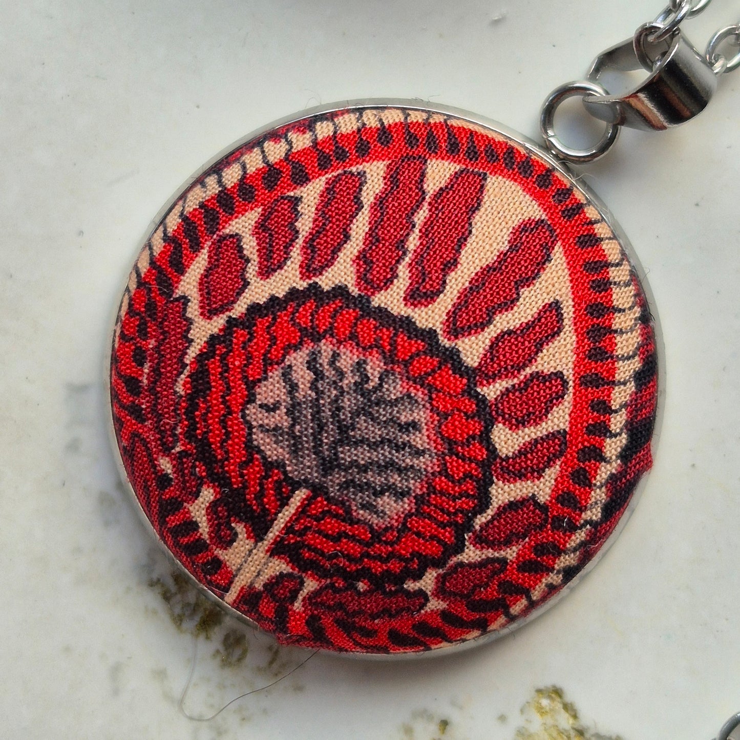 Vintage Liberty 25mm Pendant - Red Peacock