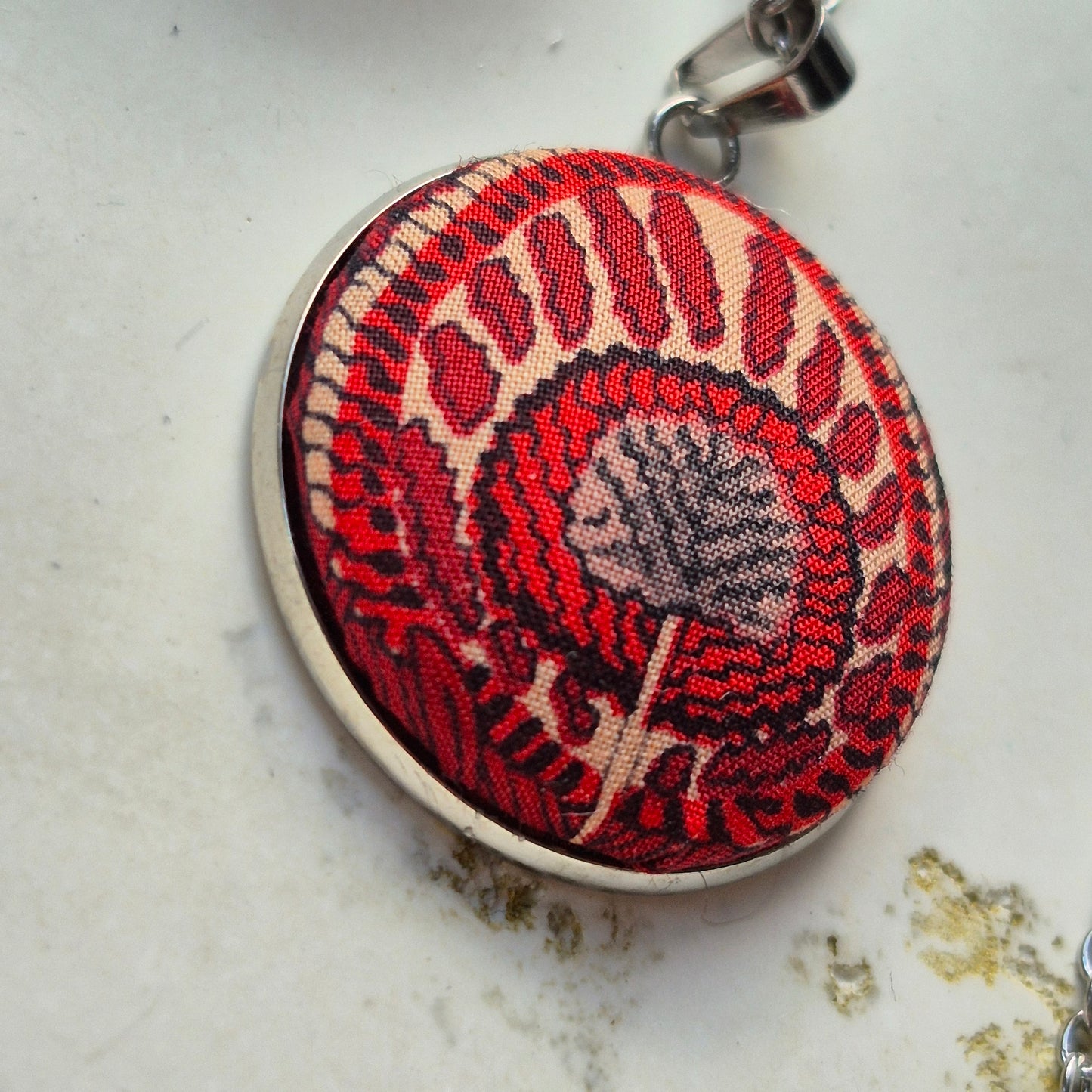 Vintage Liberty 25mm Pendant - Red Peacock