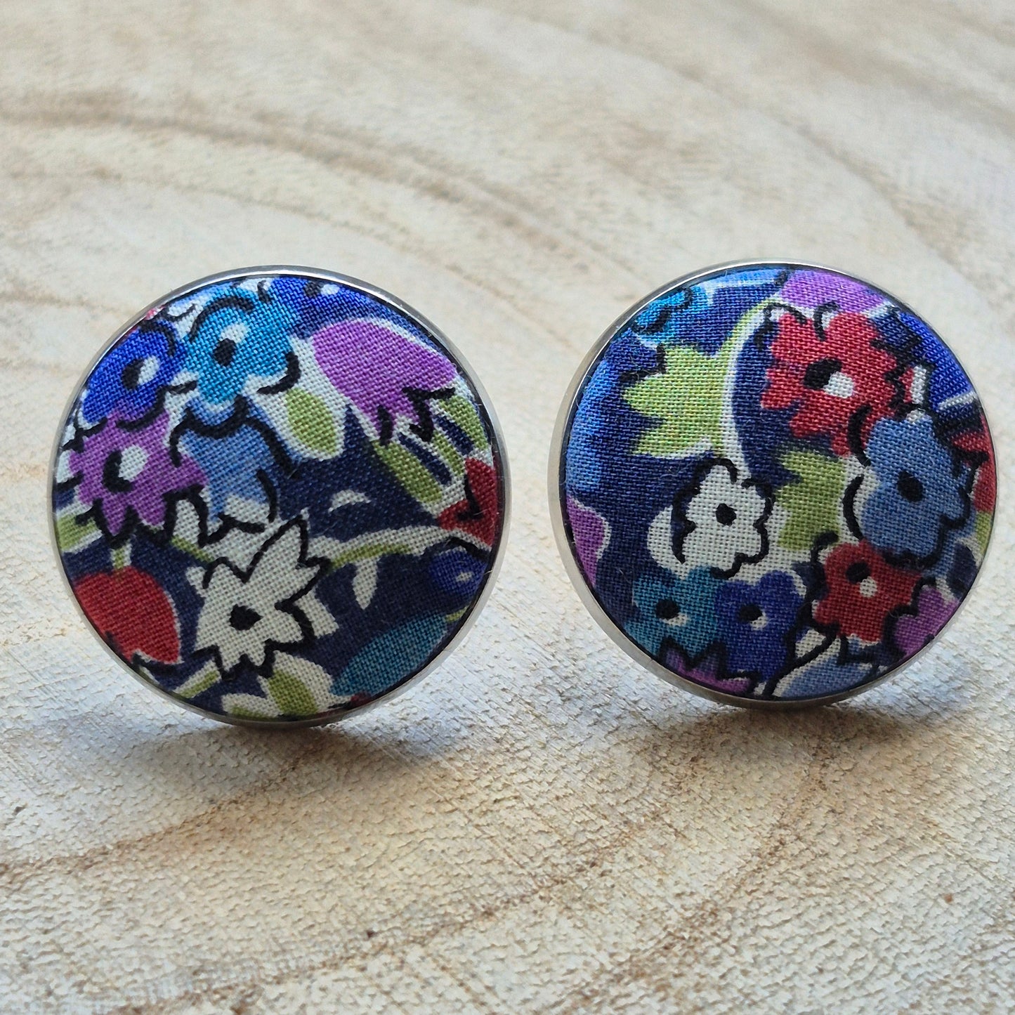 Vintage Liberty 20mm Stud Earrings - Multi Floral