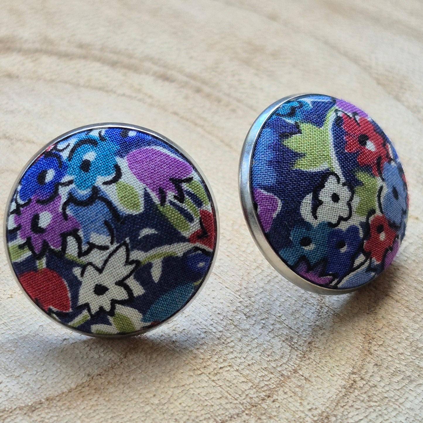 Vintage Liberty 20mm Stud Earrings - Multi Floral