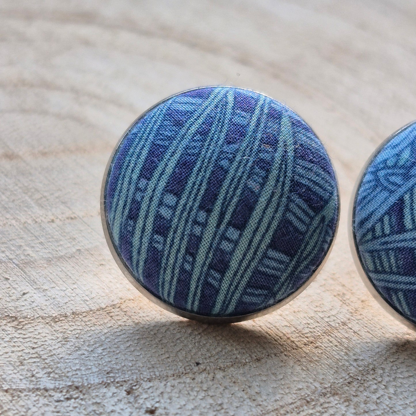 Vintage Liberty 20mm Stud Earrings - Turquoise Peacock