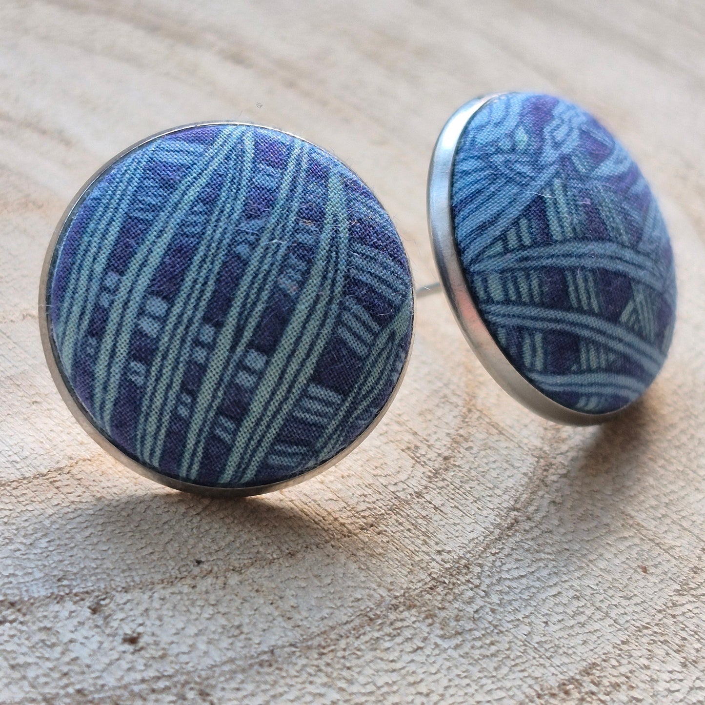 Vintage Liberty 20mm Stud Earrings - Turquoise Peacock