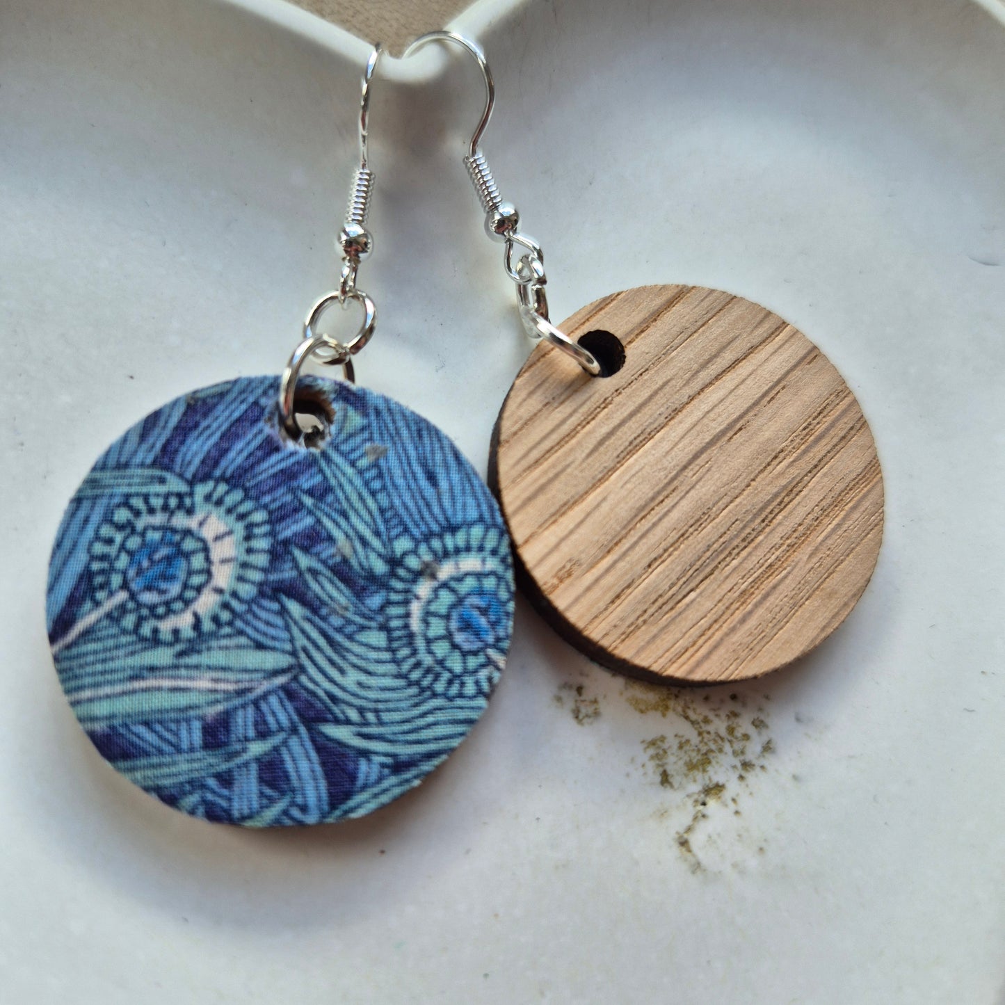 Vintage Liberty Circle Dangle Earrings - Turquoise Peacock